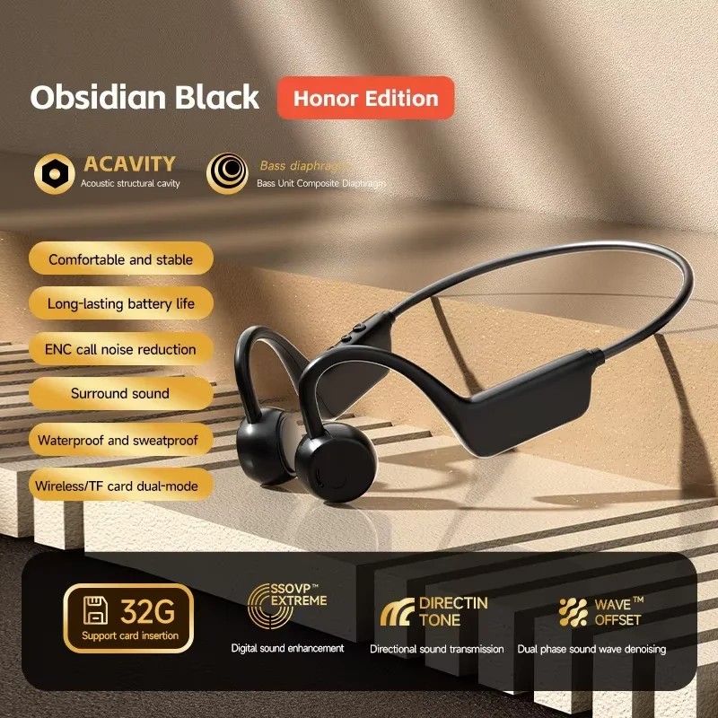 IPX8 Waterproof Swimming Headphones Bone Conduction 32GB MP3 Bluetooth 5.4 Sport