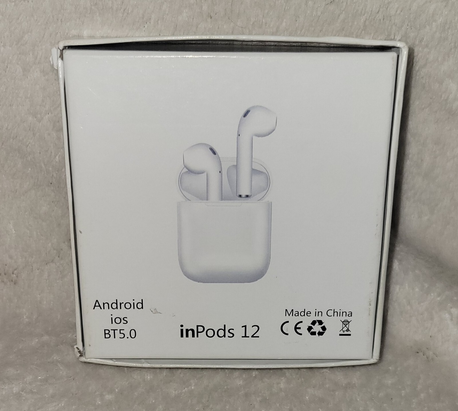 Inpods 12 Wireless Earphones With Case White Android iOS BT5.0 True Wireless
