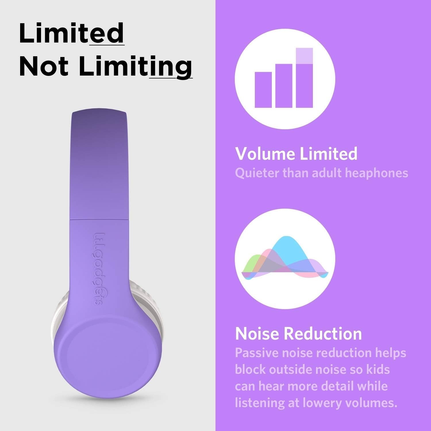 LilGadgets Connect+ Kids Headphones Wired Foldable School Headset SharePort