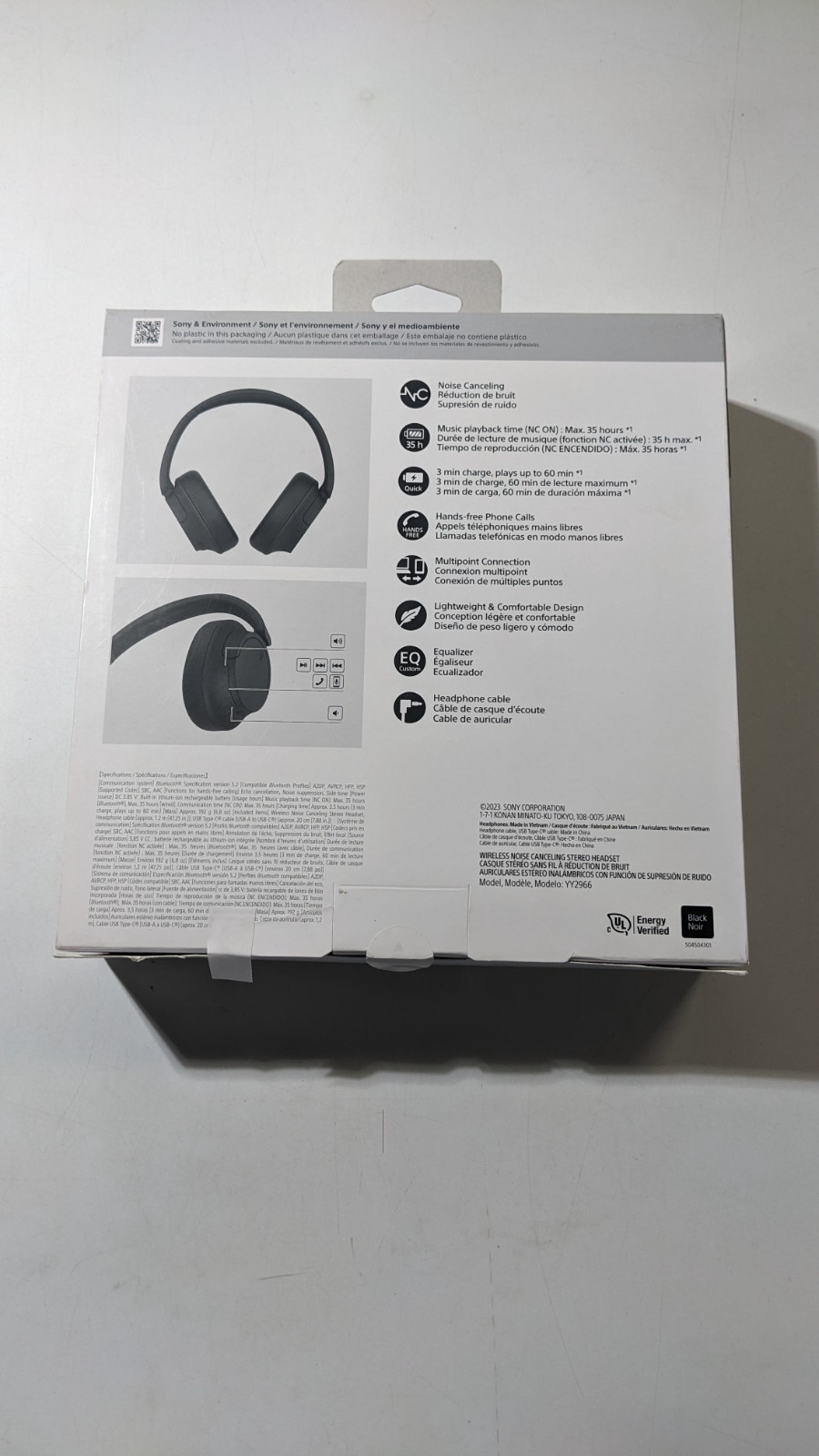 Sony WH-CH720N Noise Canceling Headphones, Black