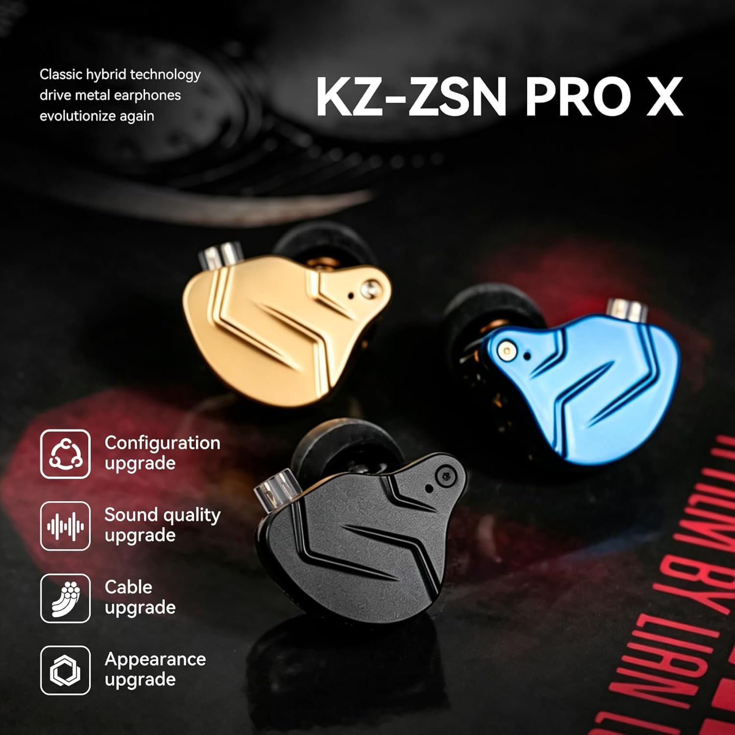 KZ ZSN PRO X Gaming Earbuds, Hifi in Ear Monitor IEM Headphones,1Ba 1DD Earbud H