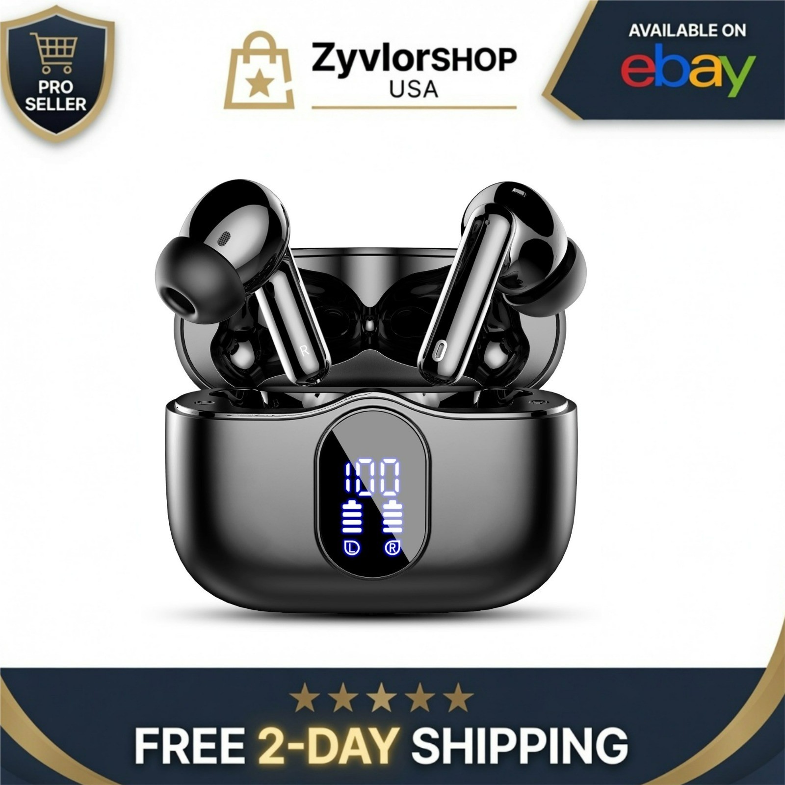 Btootos A90 Pro Wireless Earbuds Bluetooth 5.4 Noise Cancelling IP7 Waterproof