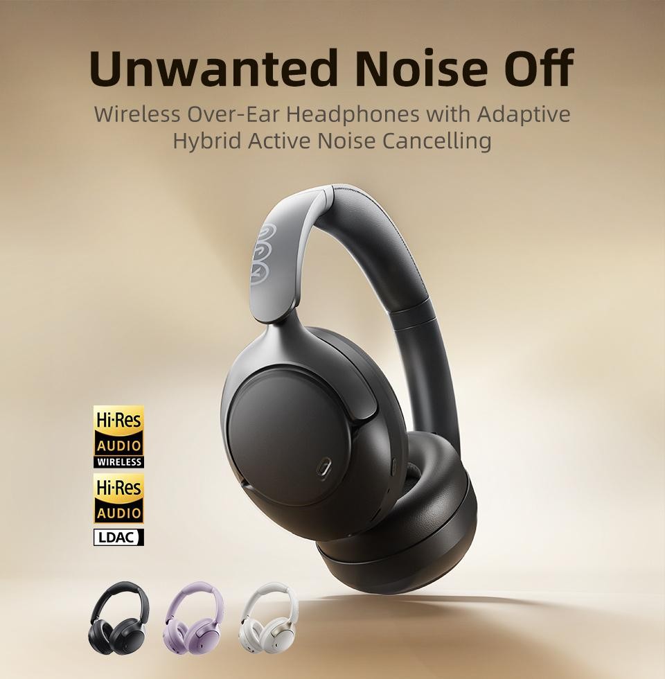 Qcy H3 Pro Anc Wireless Headphone 50db Noise Canceling Hi-res Spatial Audio Earp