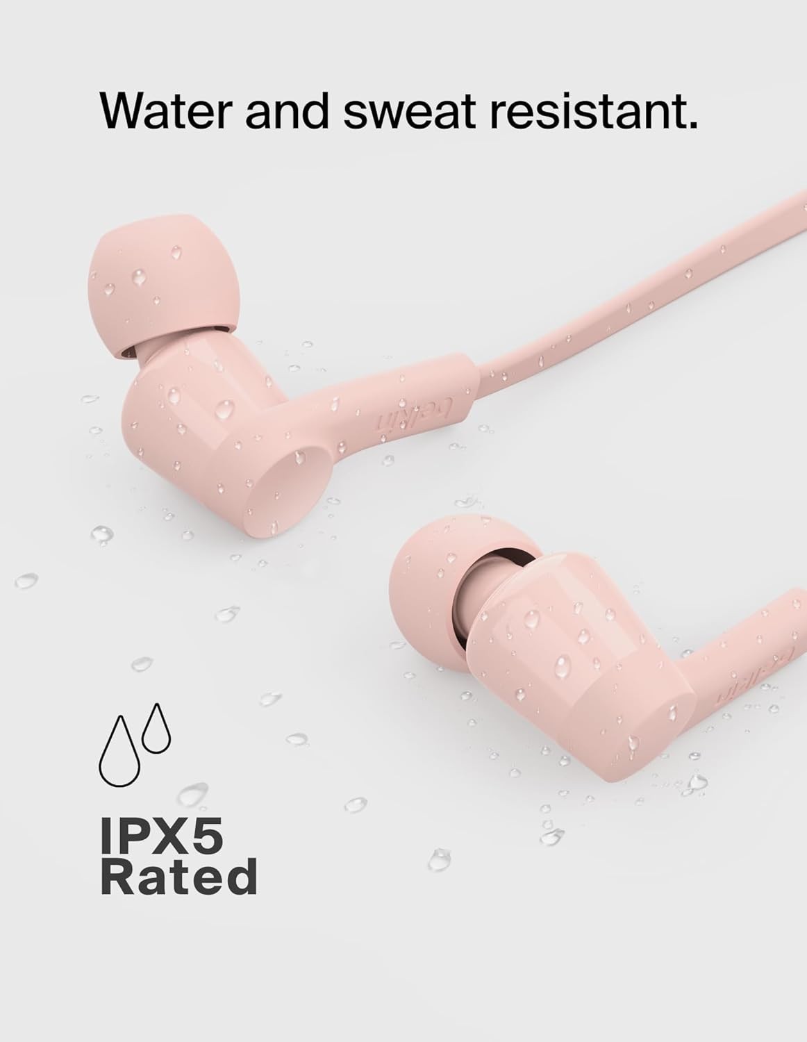 Belkin SoundForm Wired Earphones USB-C Volume Limited 85/100dB All Purpose Pink