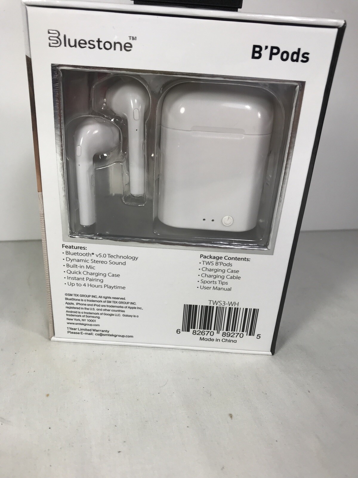 Bluetooth wireless Rechargeable Earbuds Factory Sealed Bluestone B’Pod Brand New