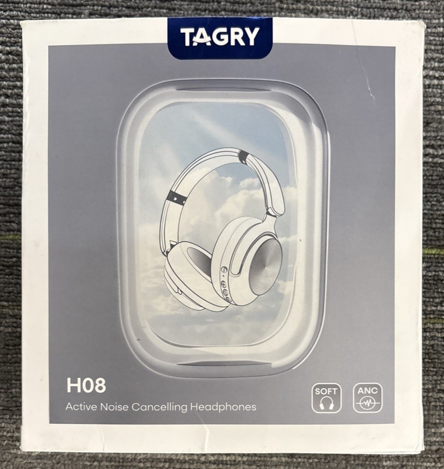 TAGRY H08 Active Noise Cancelling Headphones Over Ear Bluetooth – Black