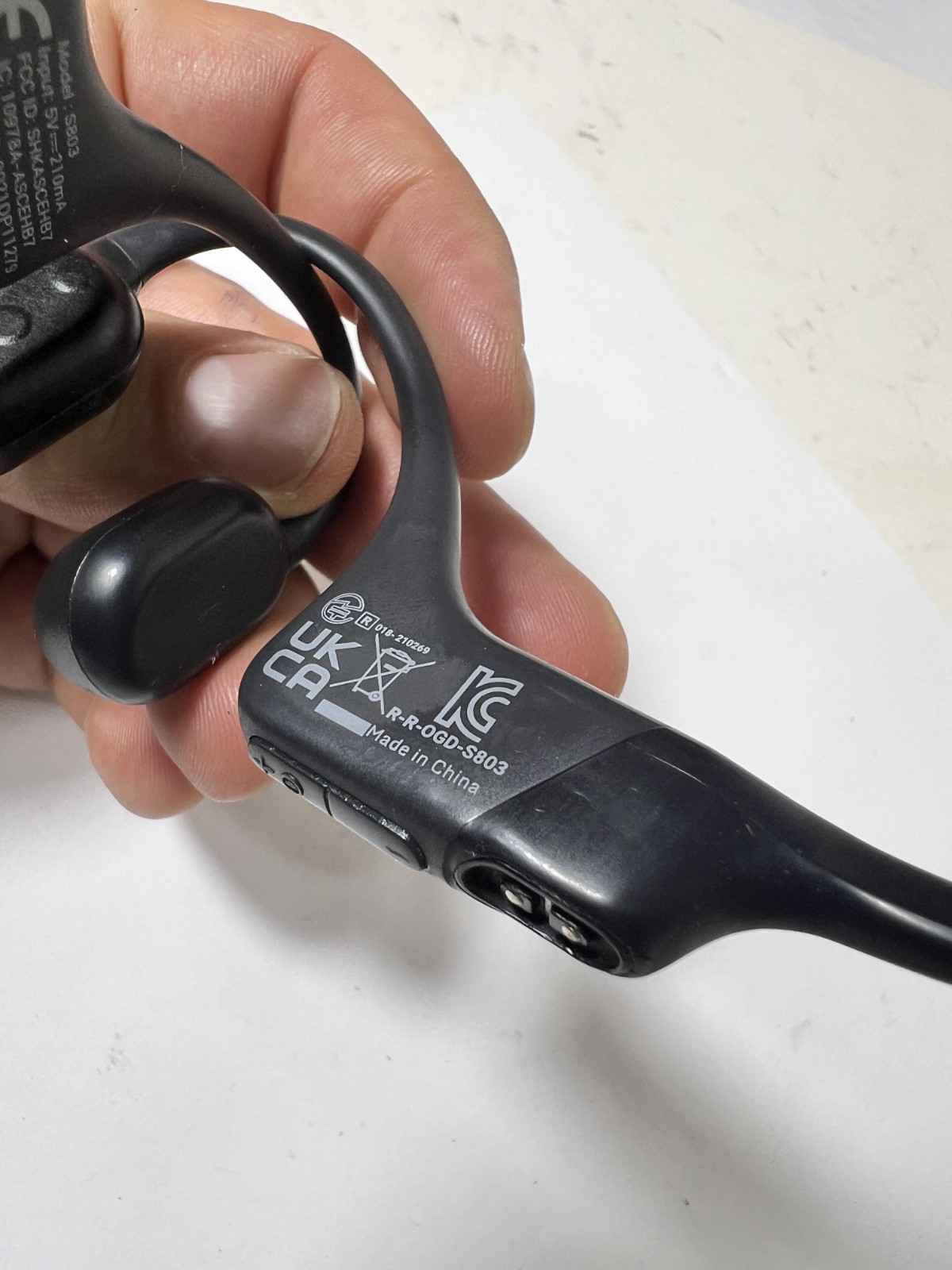 Shokz OpenRun Headphones S803 Bone Conduction Open-Ear BLACK S803BK As-Is READ