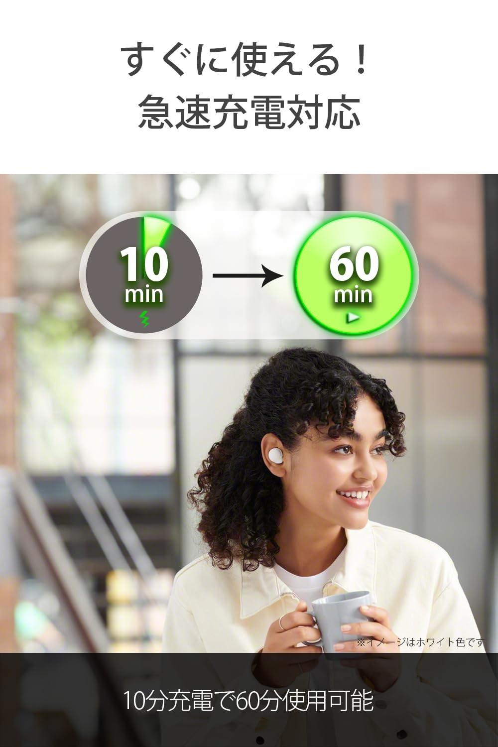 Sony WF-C500 GZ Fully Wireless Earphones Lightweight Compact 0.2 oz 5.4 g High