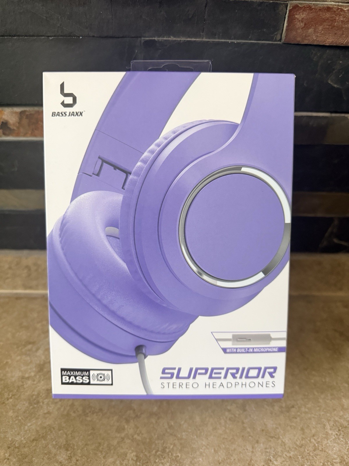 Stereo Headphones With Microphone Purple Bass Jaxx New Sealed FAST SHIPPING