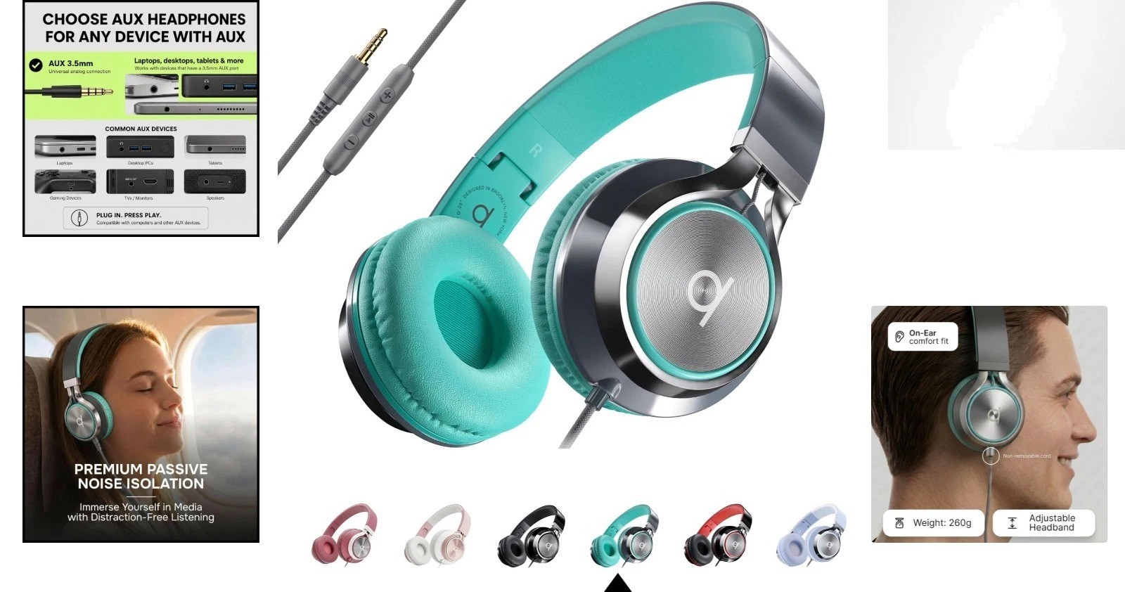 CL750 Foldable On-Ear Headphones for Kids & Adults | Noise Isolation & Comfort