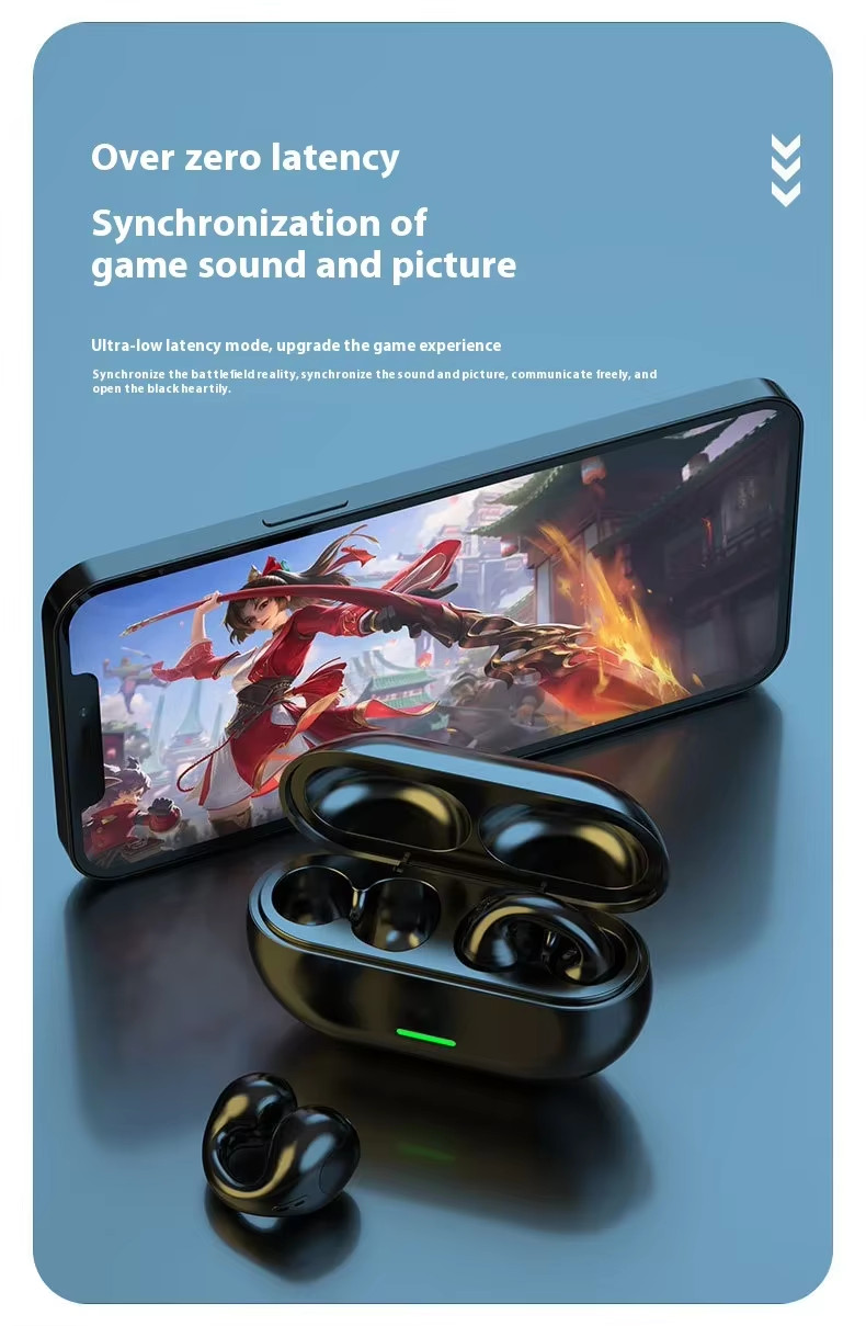 ? Lenovo Clip‑On Wireless Earphones BT5.3 Sport Travel Ear Hook – Rose Red