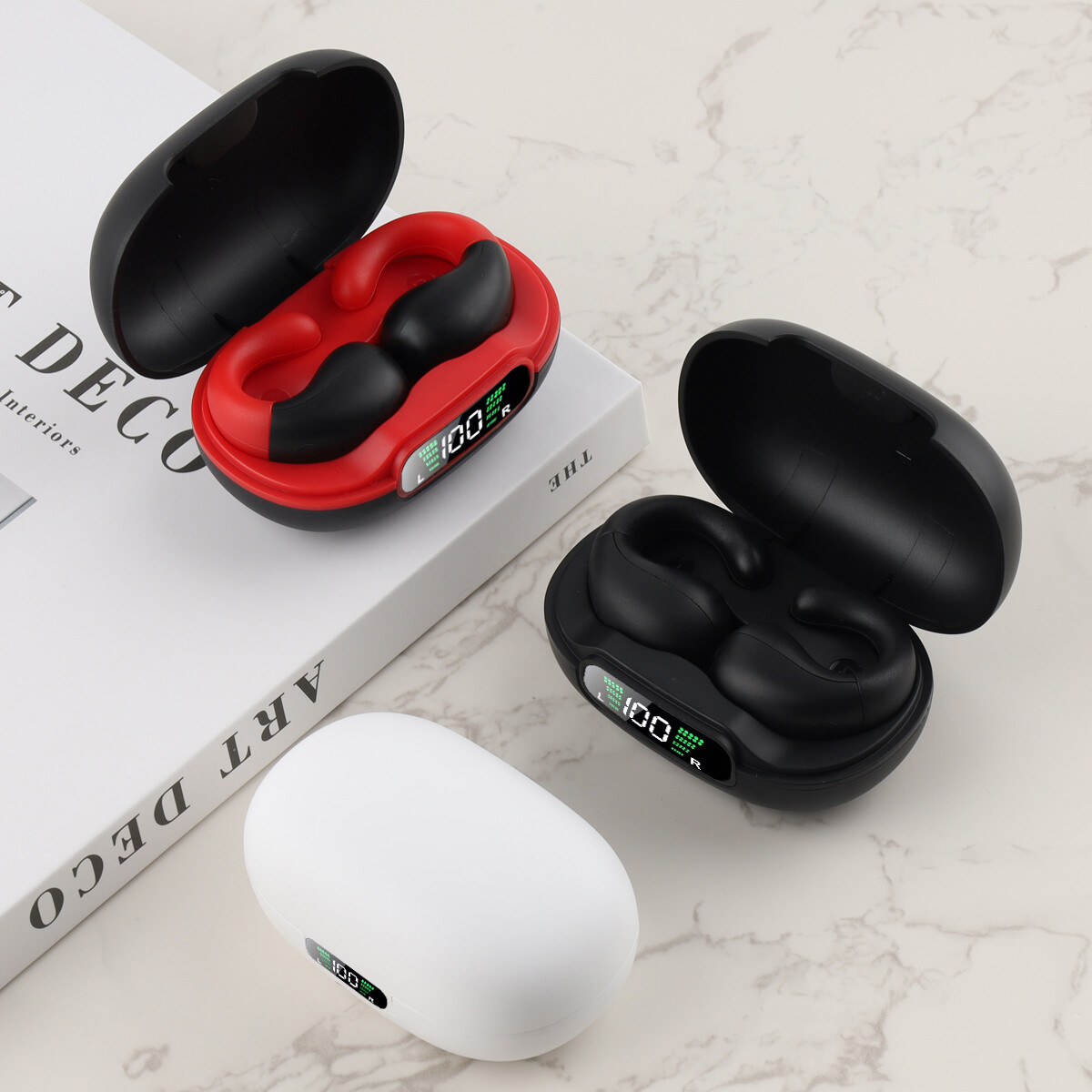 2023! Bluetooth v5.3 Wireless Earbuds Ear Clip Headphones Sport Open-Ear Headset