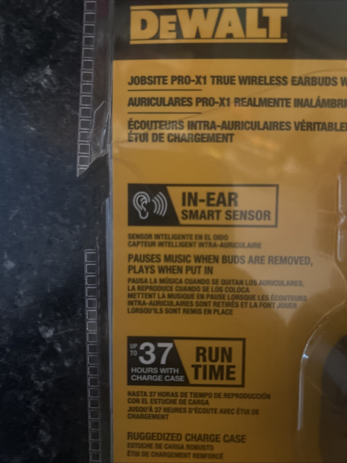 DEWALT DXMA1902092 Pro-X1 Jobsite Bluetooth Earbuds – Black/Yellow