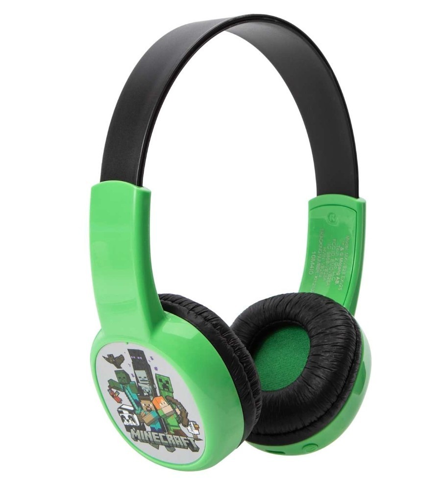 Minecraft Kids’ Safe Headphones Green and Black Ages 2 to 8 Years Old