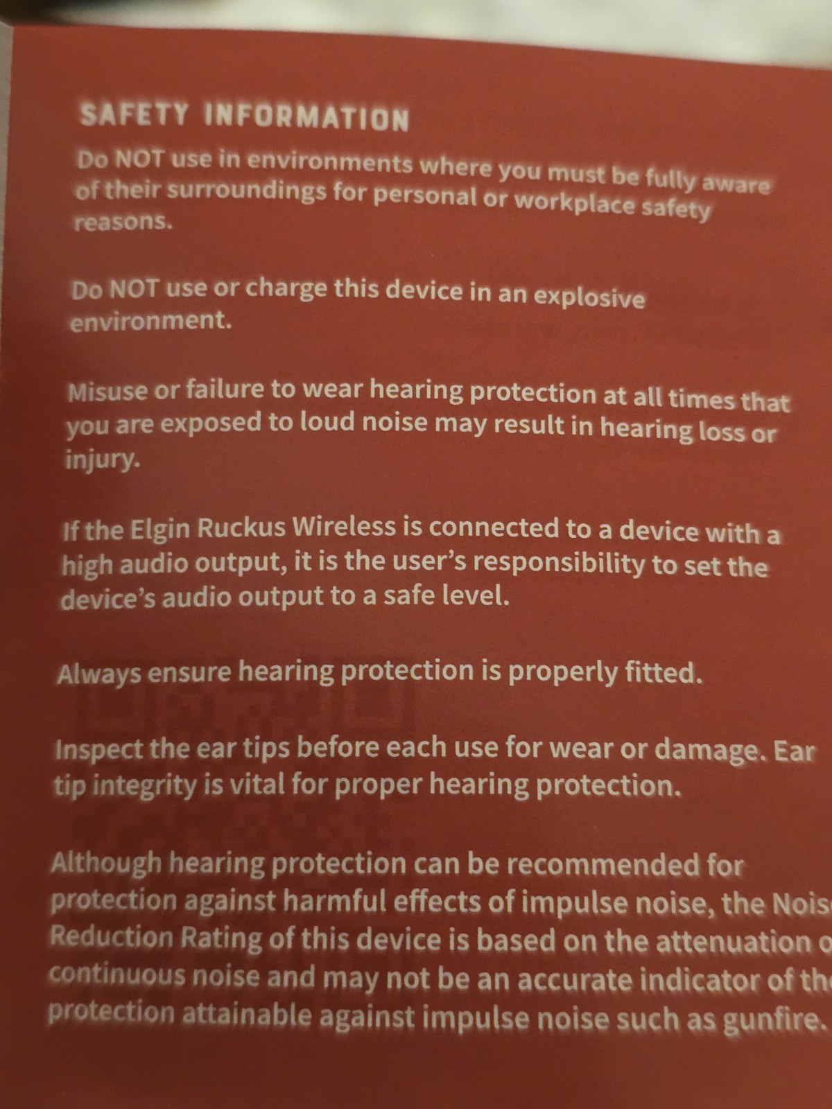 Elgin Ruckus Wireless Bluetooth Earplug Headphones 25 dB Noise Isolating Earbuds
