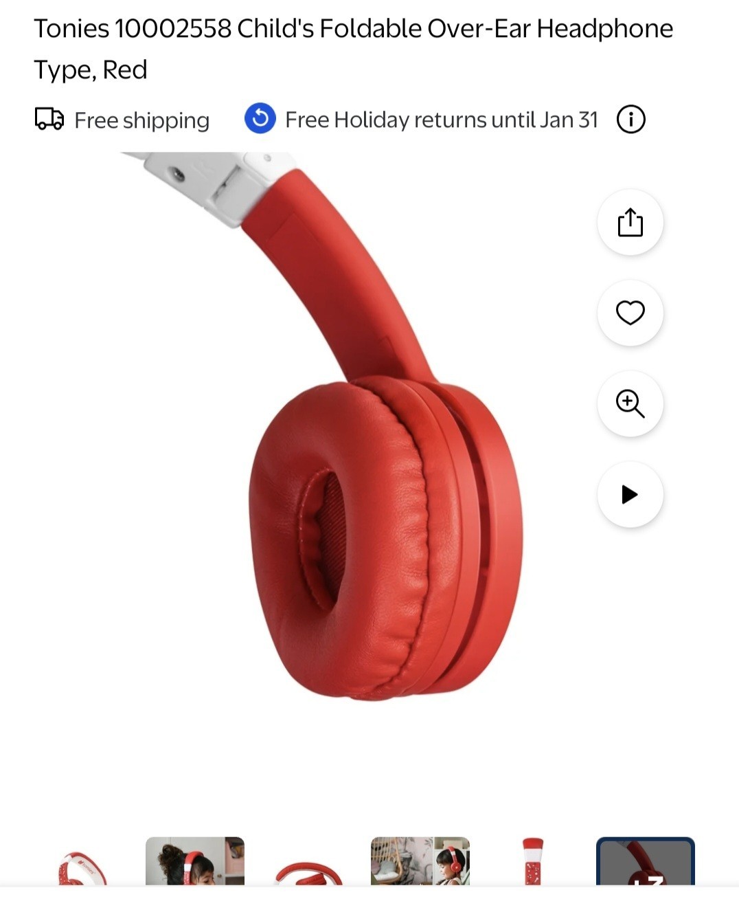 NEW Tonies Red Foldable Headphones Toniebox