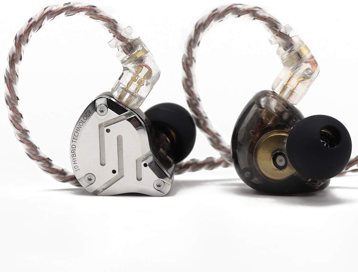 KZ ZS10 Pro Hybrid IEM – 4BA+1DD HiFi Wired Earbuds, Ergonomic Sound Isolation