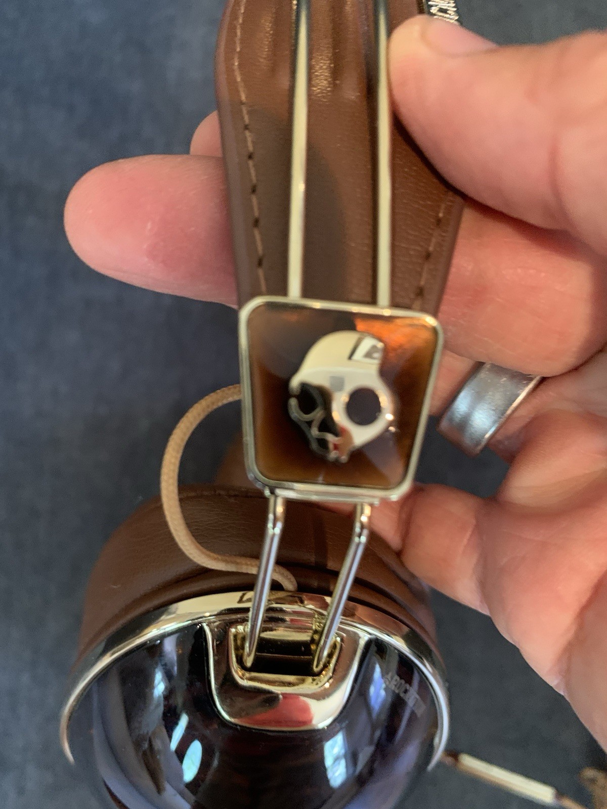 Skullcandy Roc Nation Aviator Clear Brown Gold Headphones Transparent