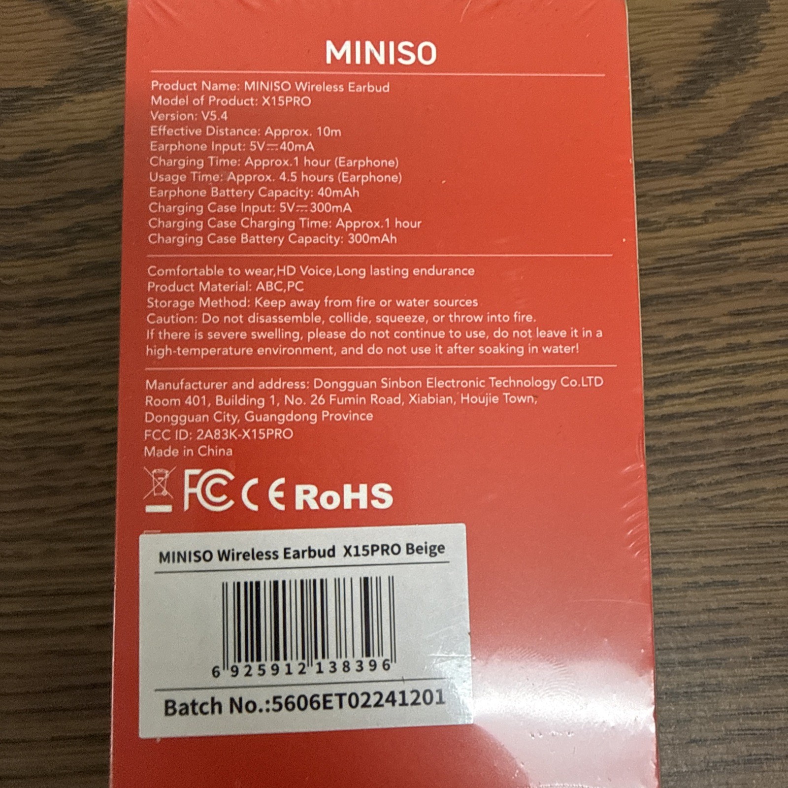 MINISO Wireless Earbuds X15PRO Over Ear Bluetooth 5.4 Beige HD Voice OWS