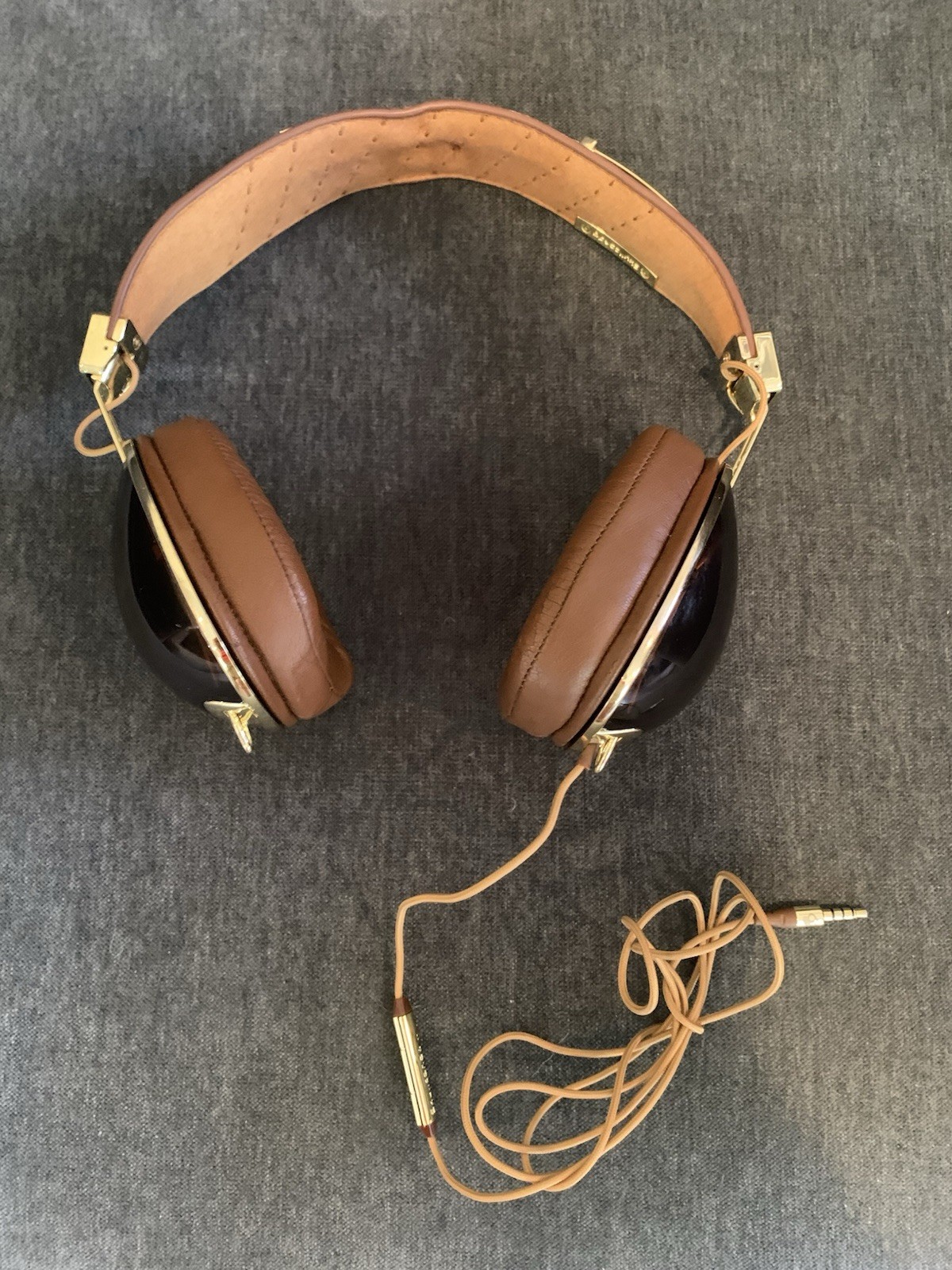 Skullcandy Roc Nation Aviator Clear Brown Gold Headphones Transparent