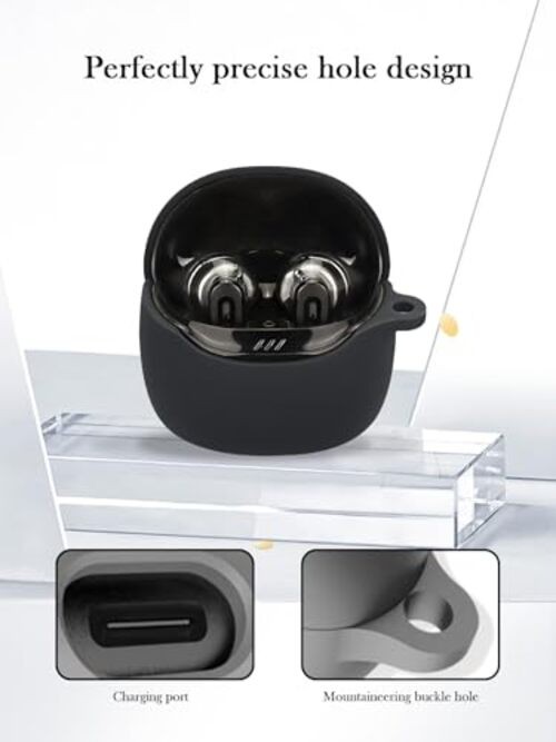 Case for JBL Tune Flex 2-True Wireless Noise Cancelling Earbuds,Soft Black