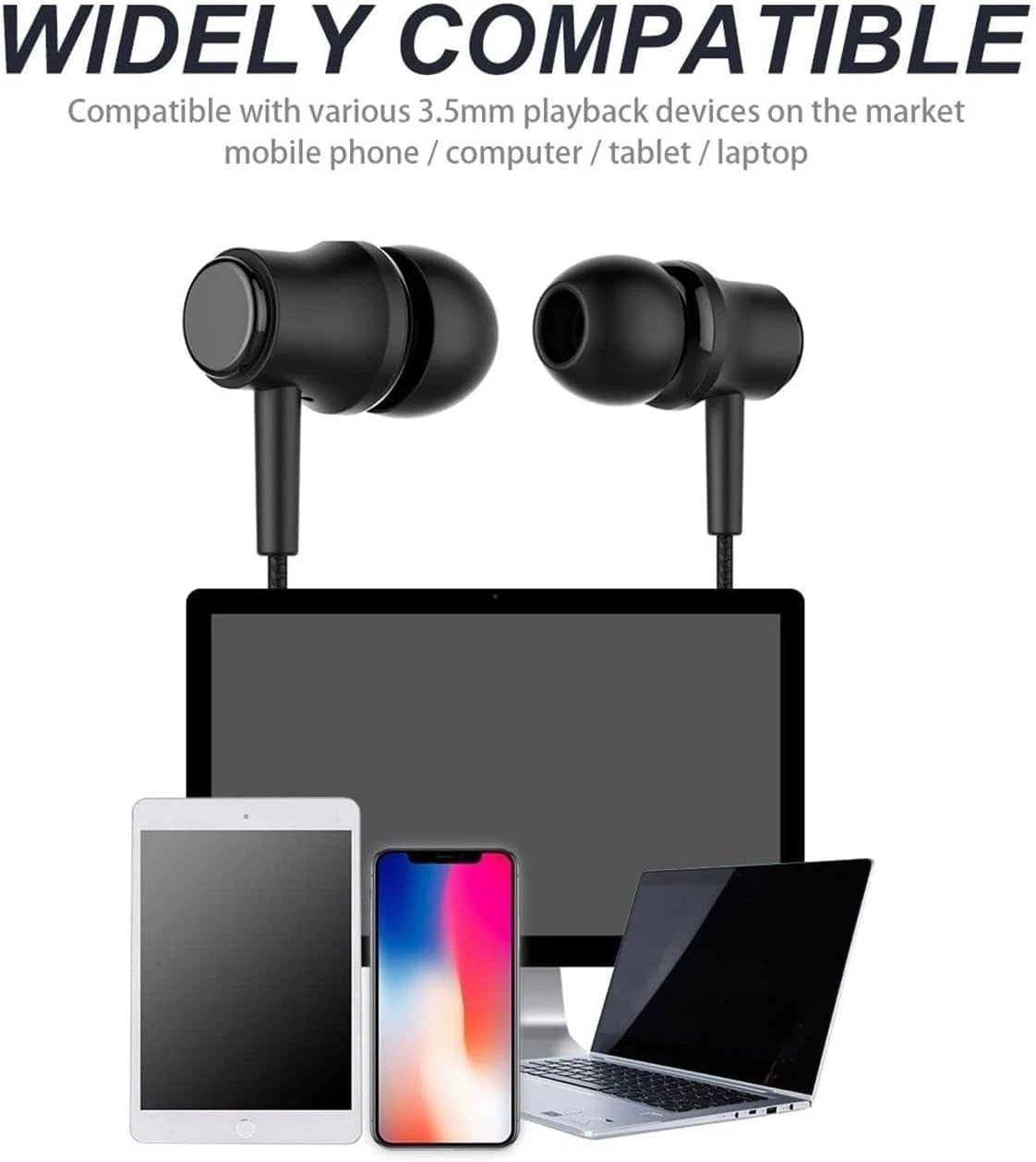 Dual Pack In-Ear Earphones 3.5mm Noise Isolating Headphones