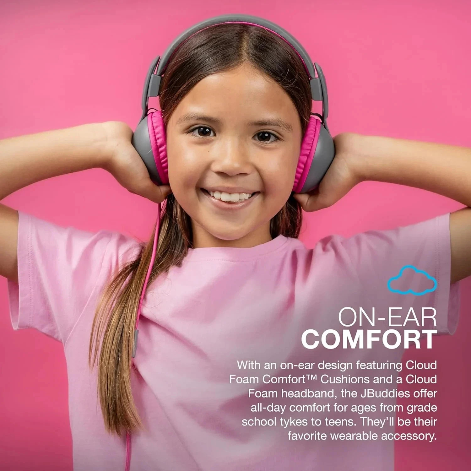 JLab JBuddies Studio 2 Kids Safe Wired Headphones, Volume Limiter, Foldable