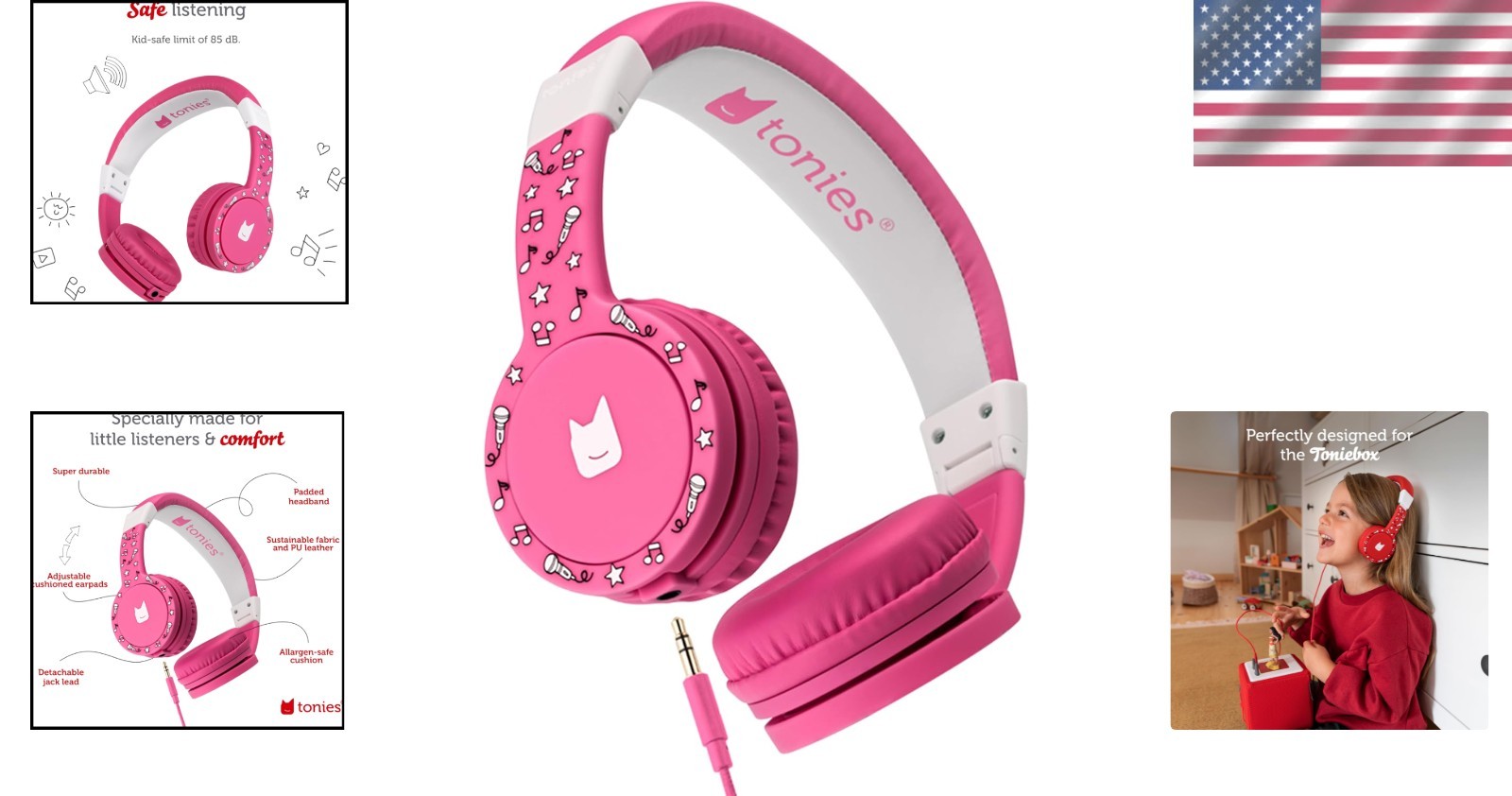 Adjustable On-Ear Headphones for Kids – Pink, Foldable, Travel-Friendly Design