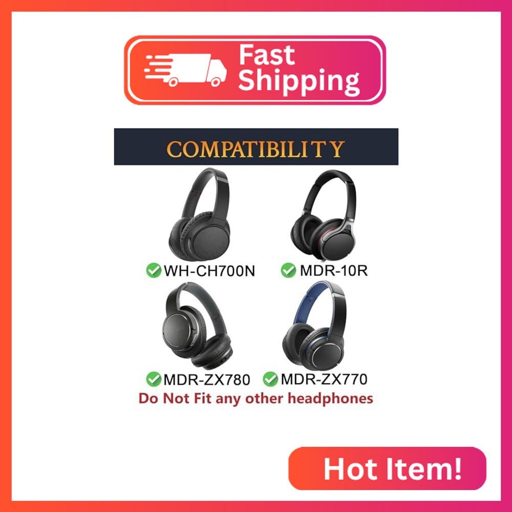 SOULWIT Replacement Ear Pads for Sony WH-CH700N/MDR-ZX780/MDR-ZX770/MDR-10R Over
