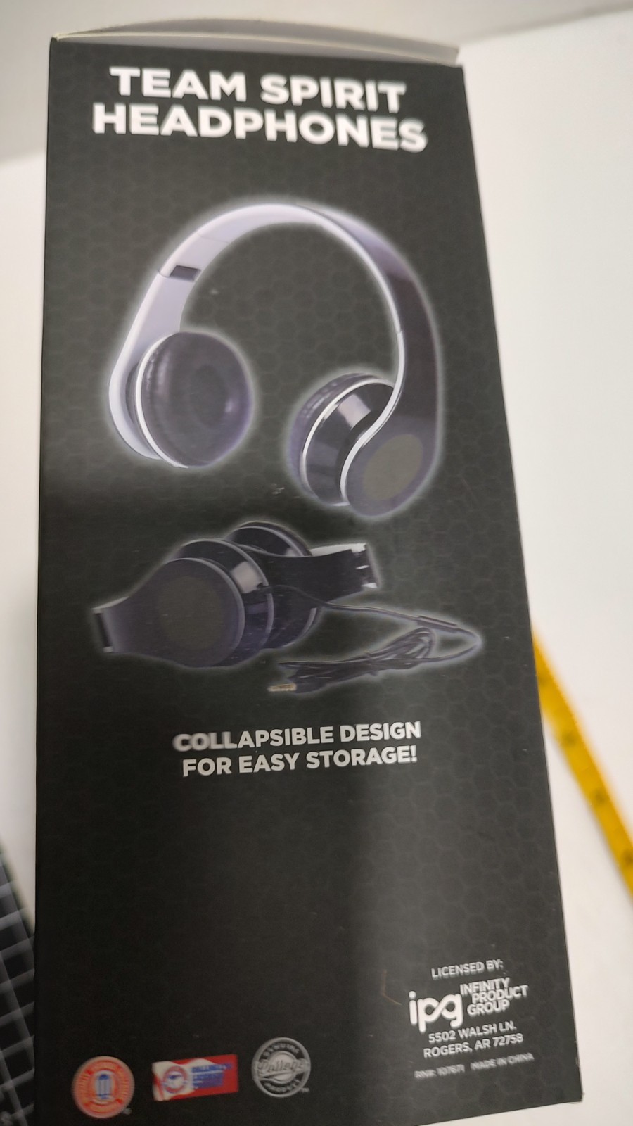 NCAA Florida Gators Foldaway Headphones 3.5mm Black w Blue & White New in Box
