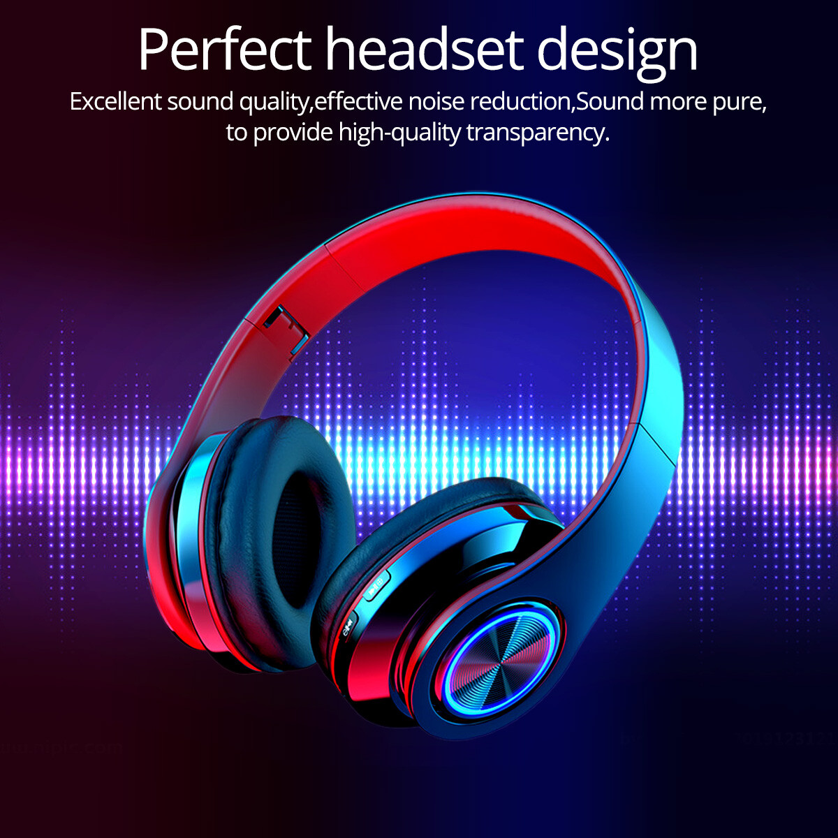 Super Bass Wireless Bluetooth 5.0 Headphones Foldable Stereo Earphones Headsets