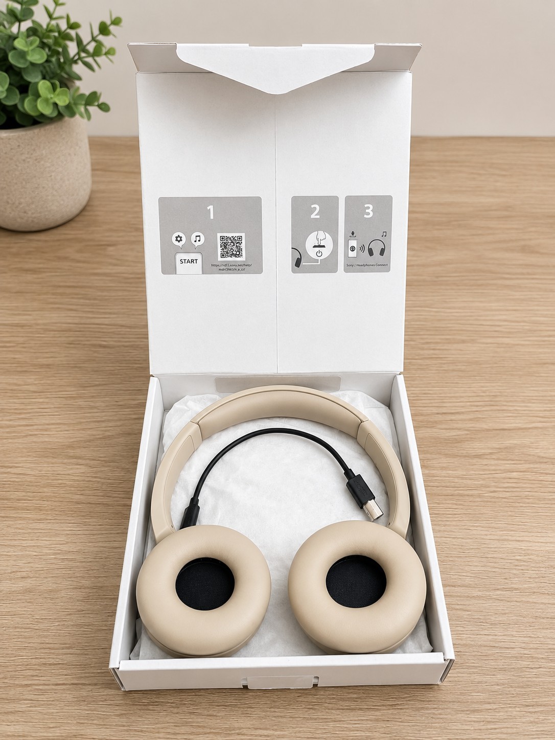 Sony WH-CH520 Wireless Bluetooth On-Ear Headphones Cappuccino Open Box