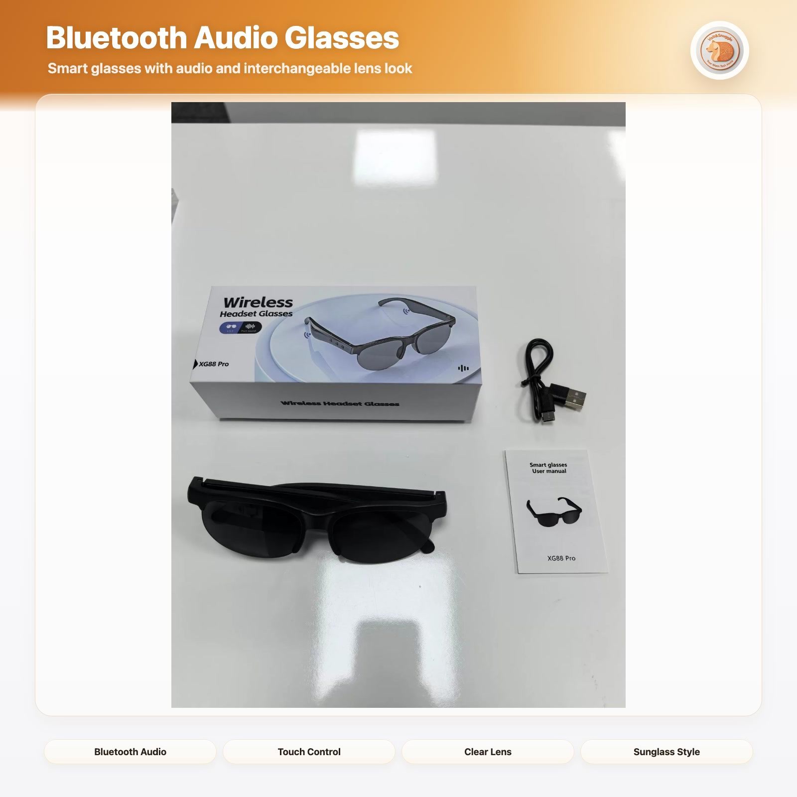 Bluetooth Audio Smart Glasses Lens Set Calls Music