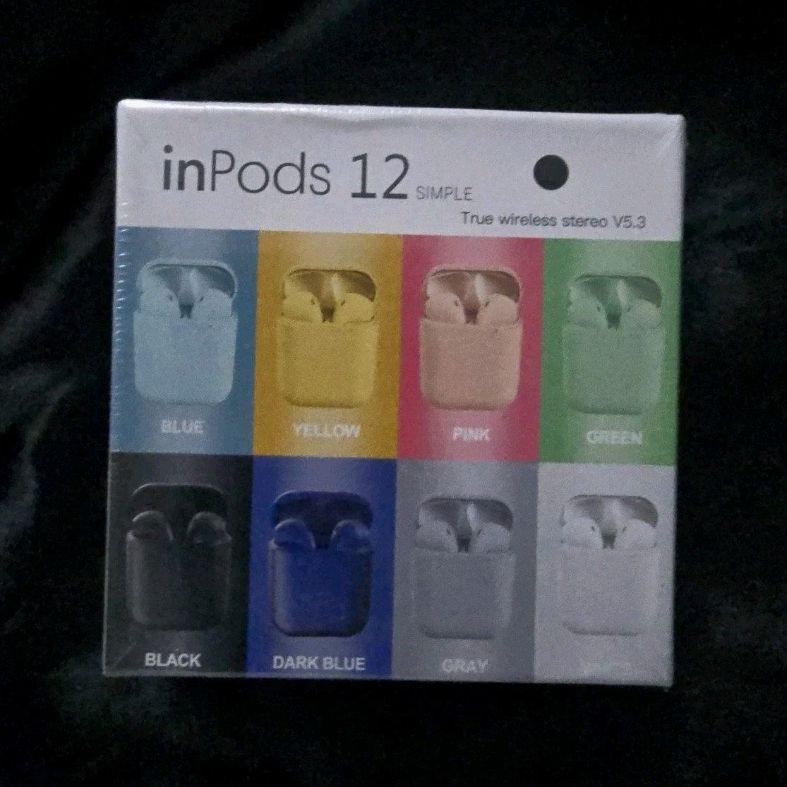 inPods 12 Wireless Stereo Bluetooth Earbuds In-Ear Double White