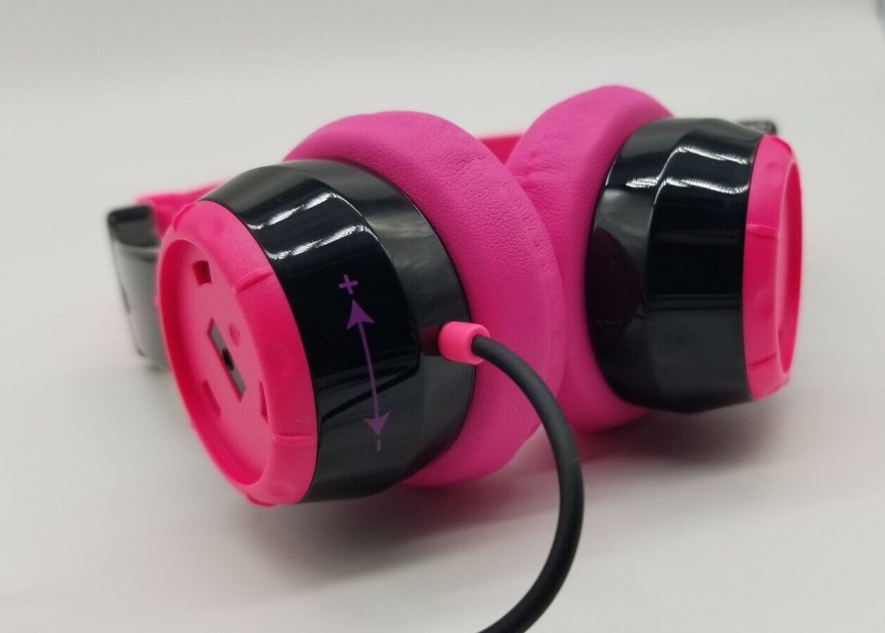 JLAB JBuddies Kids Folding On Ears Padded Volume Limiting Wired Headphones Pink