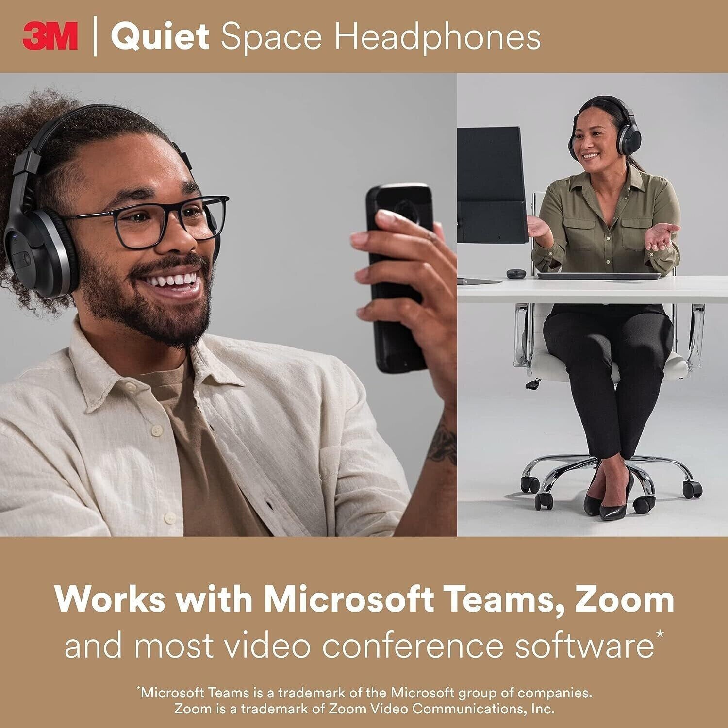 3M Quiet Space Headphones Black Hi-Fi, Sound Blocking, 30+ Hrs Battery Bluetooth