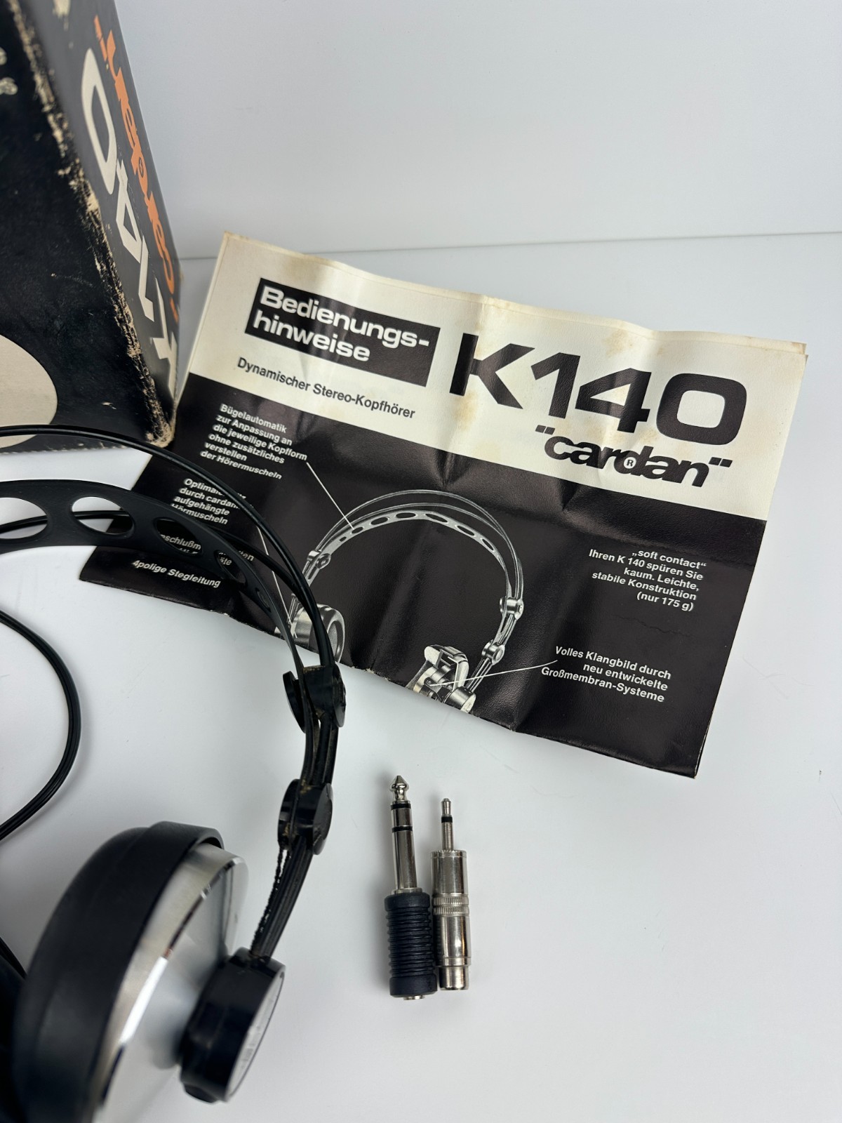 Vintage AKG K140 Headphones Made in Austria Complete in Box w/ Manuals Rare BF
