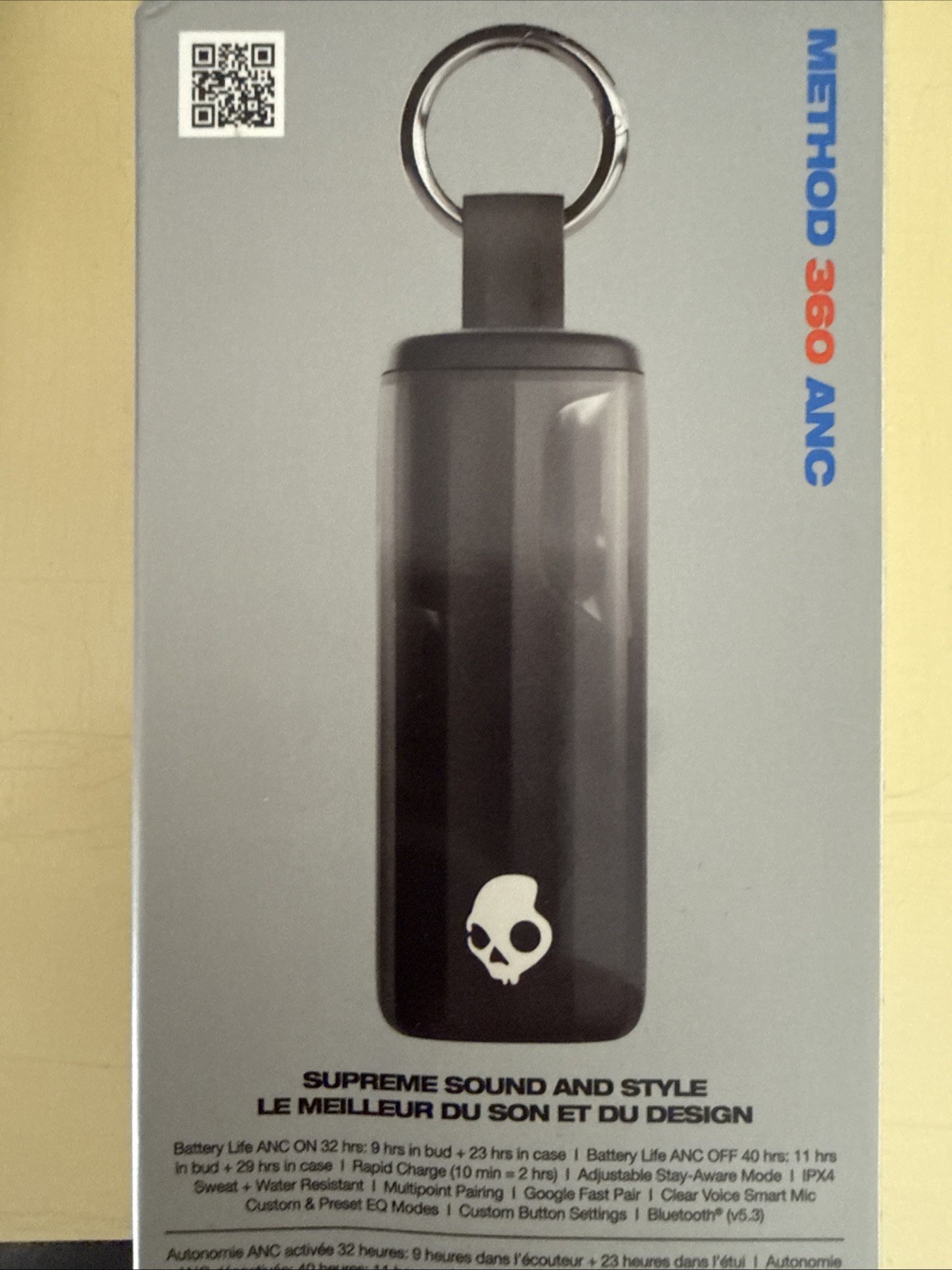 Skullcandy Method 360 ANC Wireless Earbuds True Black Water & Sweat Resistant