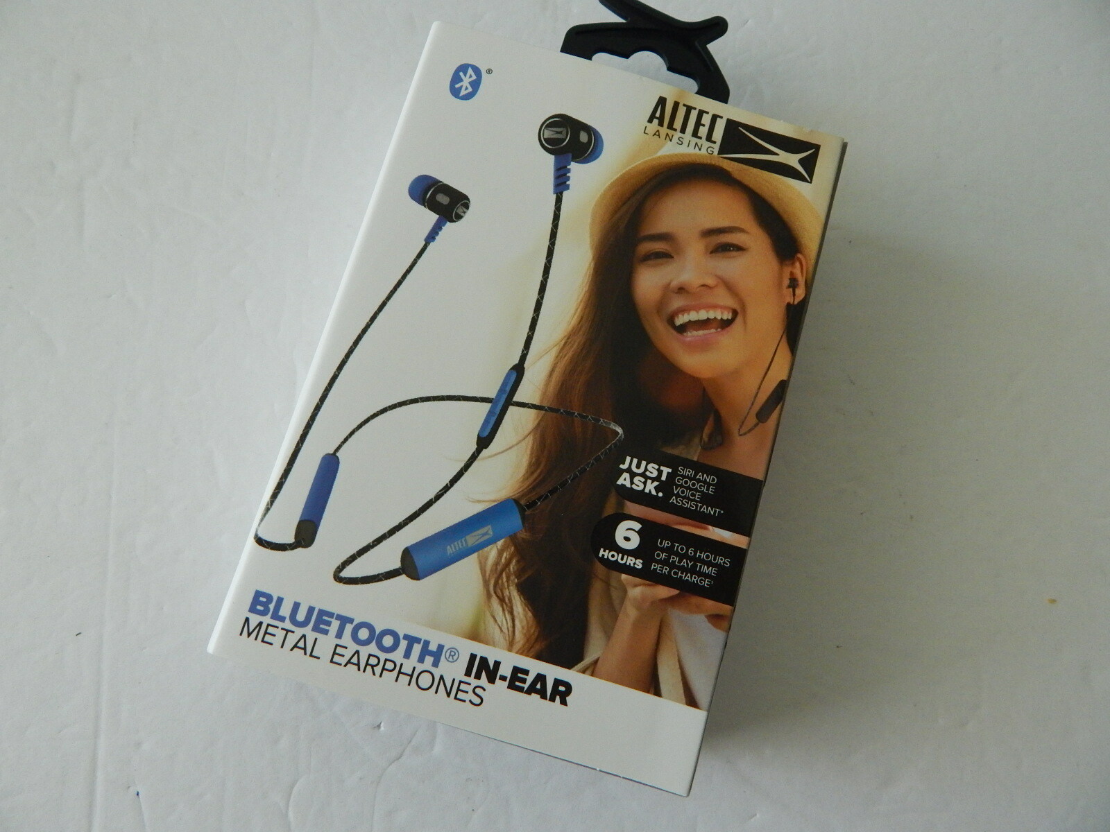 Altec Lansing Bluetooth In Ear Metal Earphones with Siri Google Assist Blue/Blk