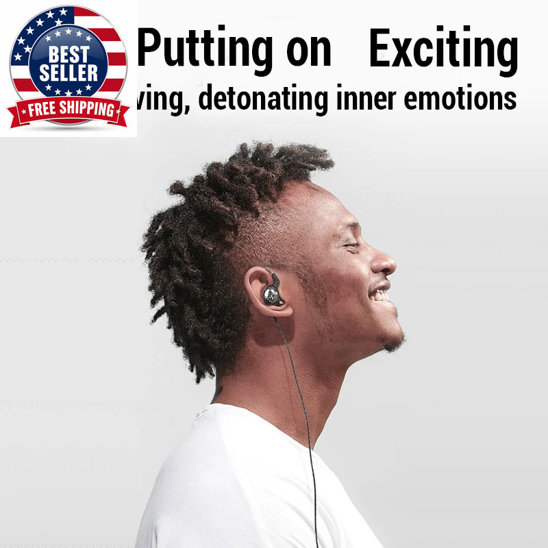 Sport Hifi Headphones with Mic Bass Wired In-Ear Earbuds Game Music Running Nois