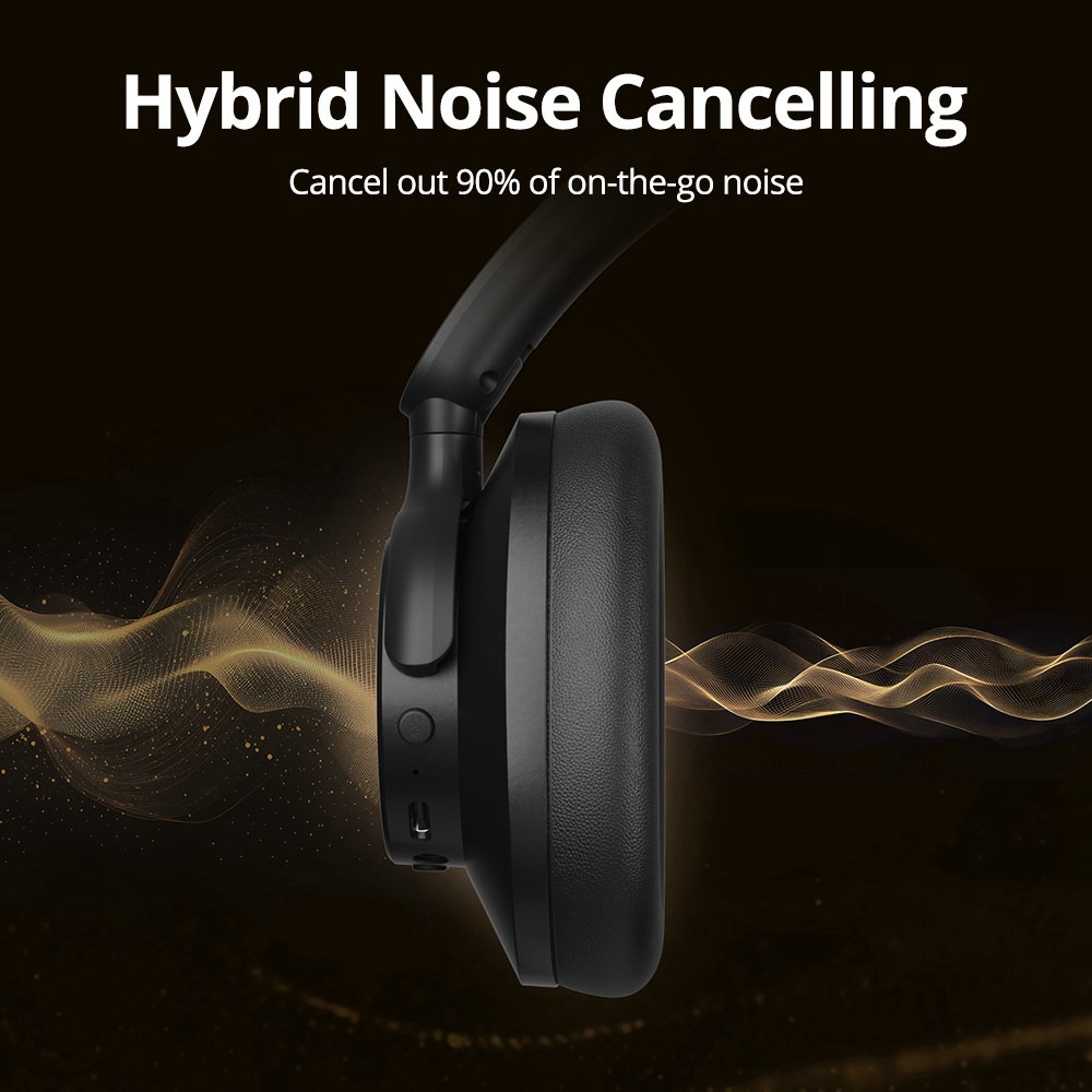 Tronsmart Q20S Headphones Wireless Over-Ear Heads Active Noise Cancelling Audio