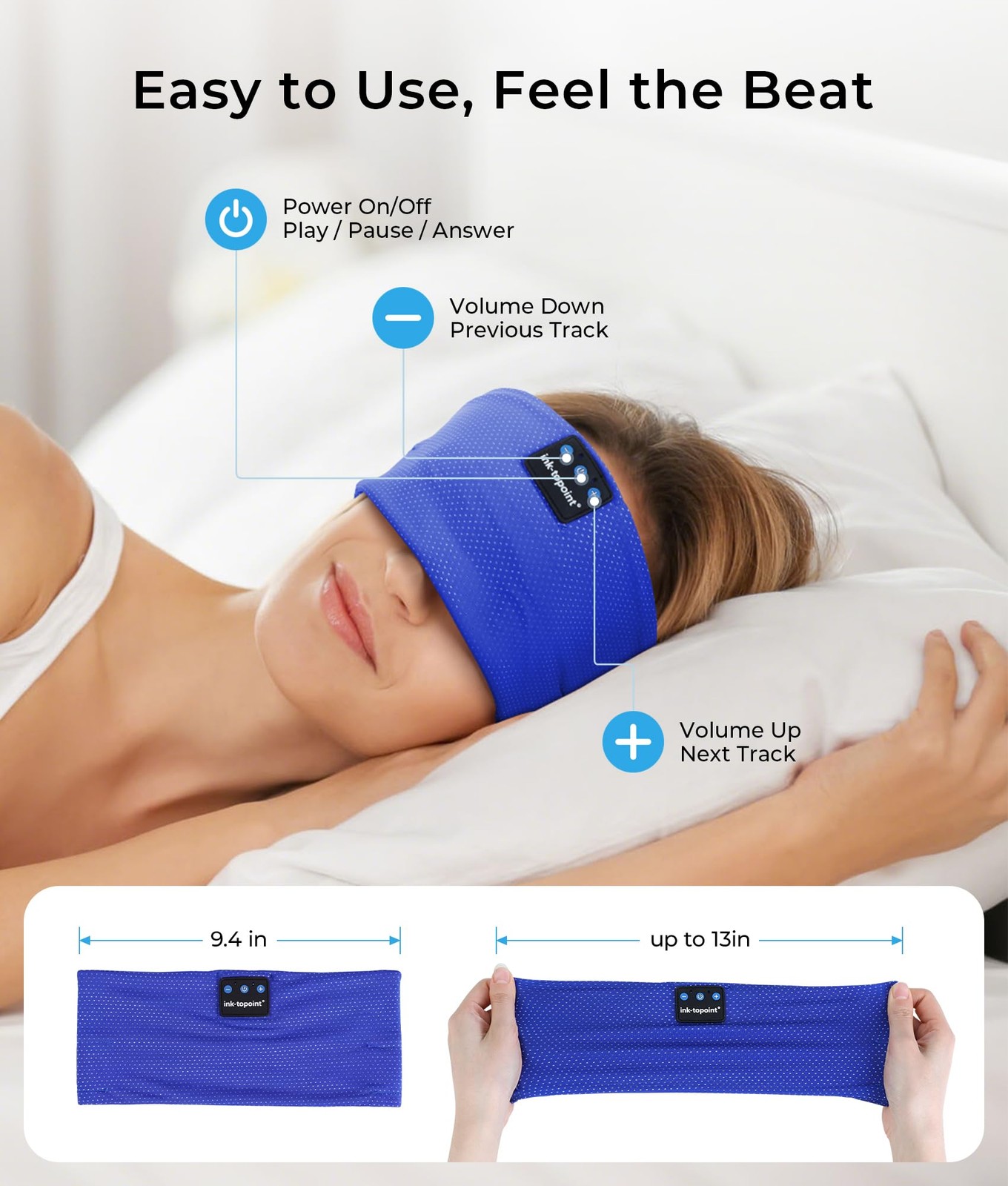 Sleep Headphones Bluetooth 5.4 Headphone, Sports Earphones with HD Stereo Spe…