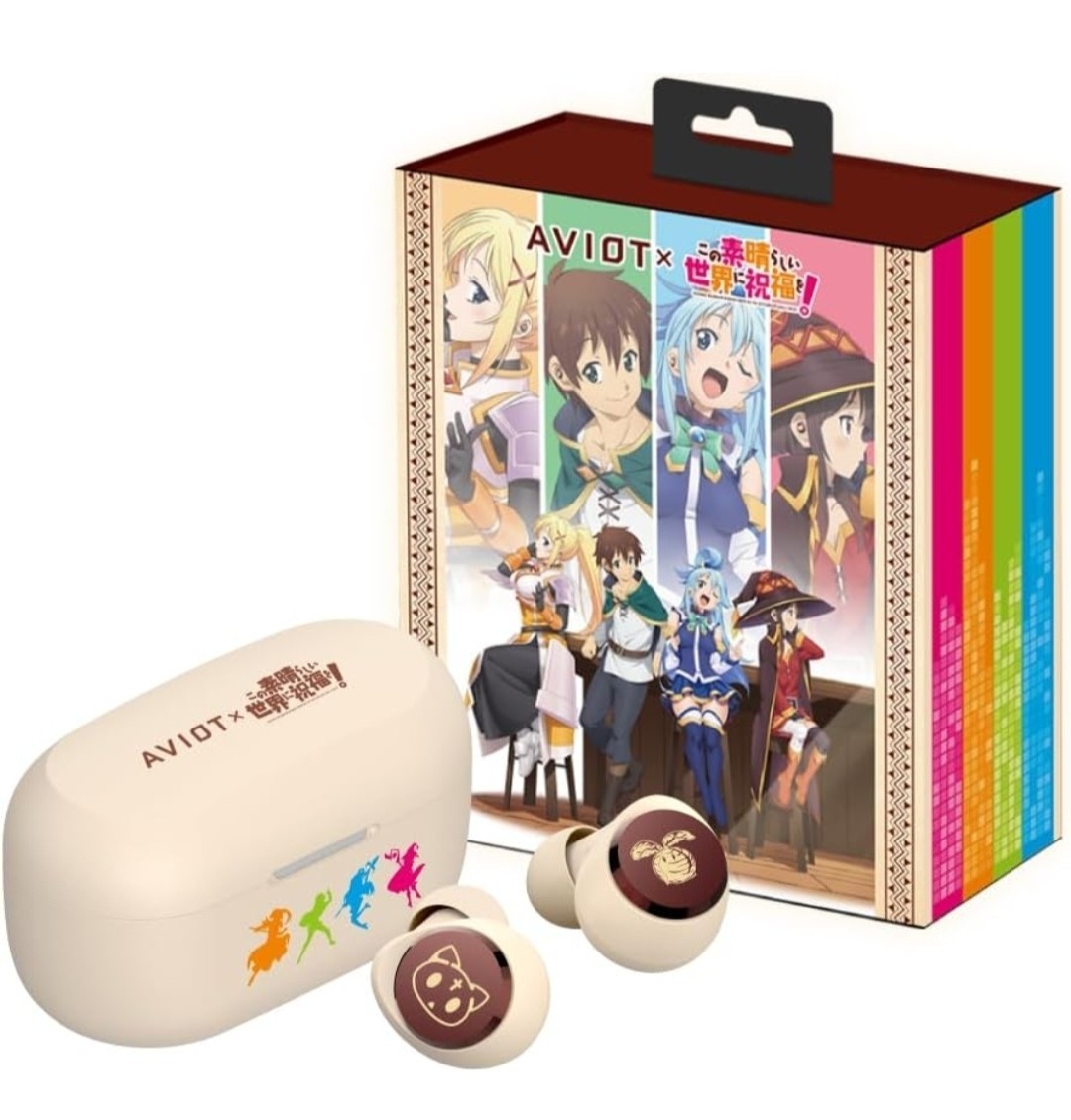 AVIOT KonoSuba Wireless Earbuds (Exclusive Ed) Anime Japan, Noise Cancelling!