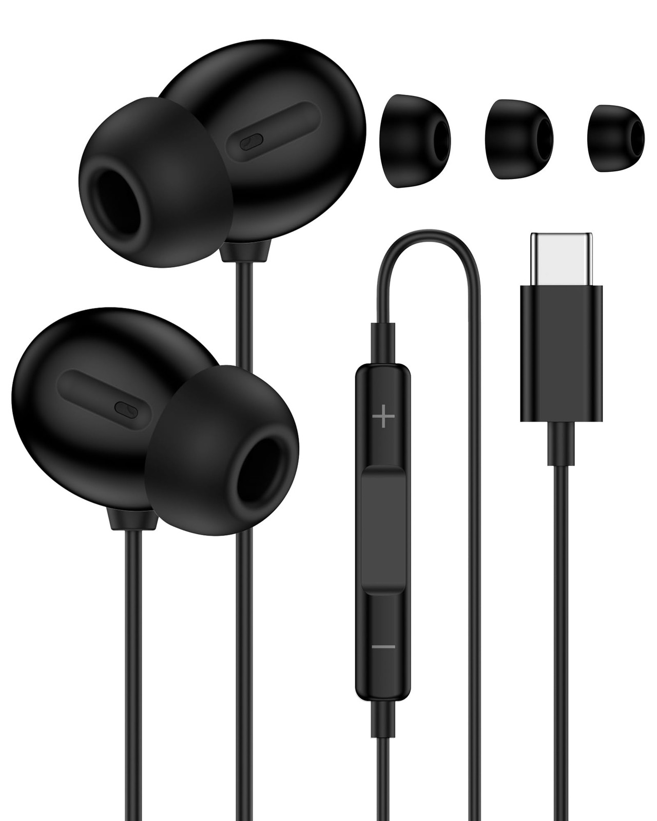 Samsung Earbuds Wired USB C Headphones for Galaxy A56 A16 A17 Black