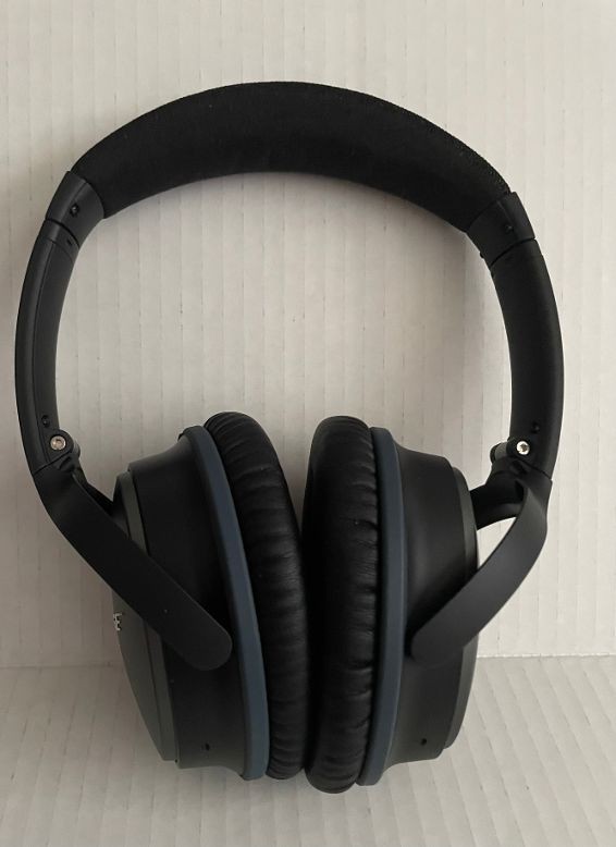 Bose QuietComfort QC25 Noise Cancelling Headphones Graphite/Blue W/ Case Tested