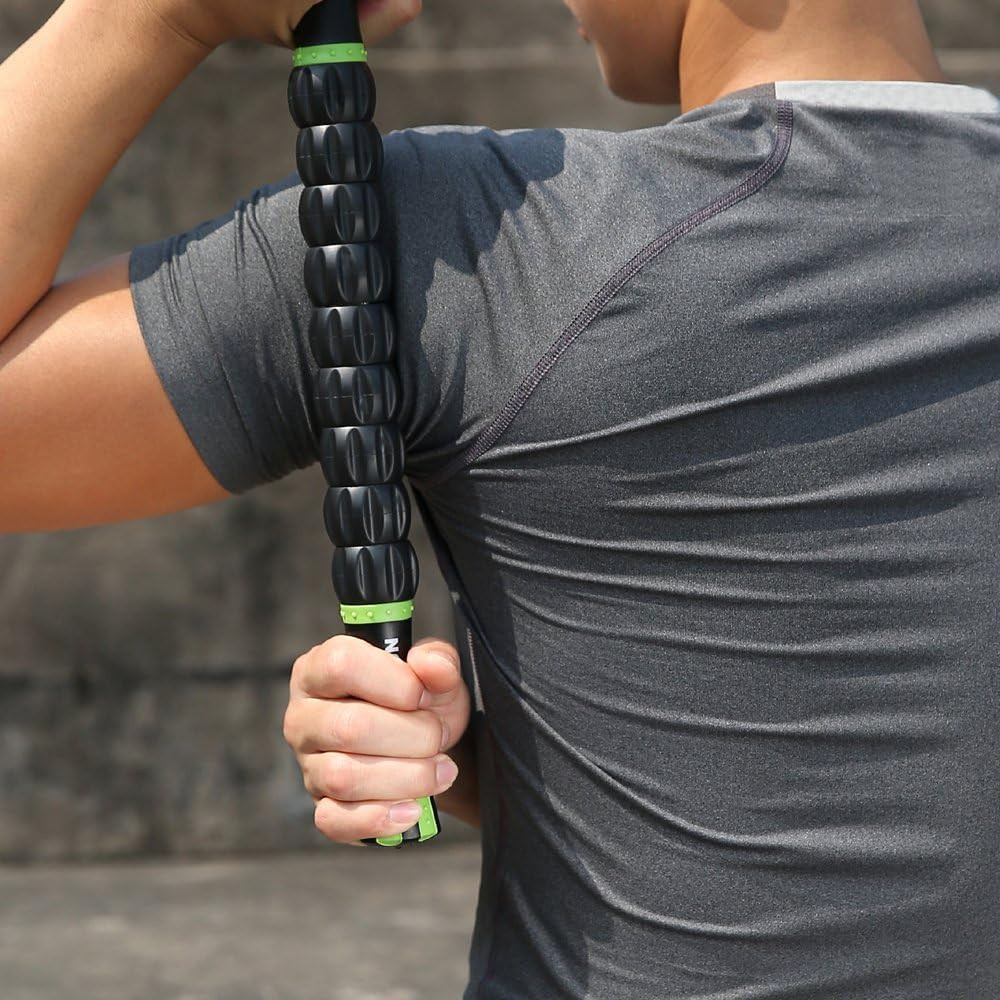 Rodillo De Masaje Muscular Para Atletas Herramientas Masaje Corporal Negro Verde