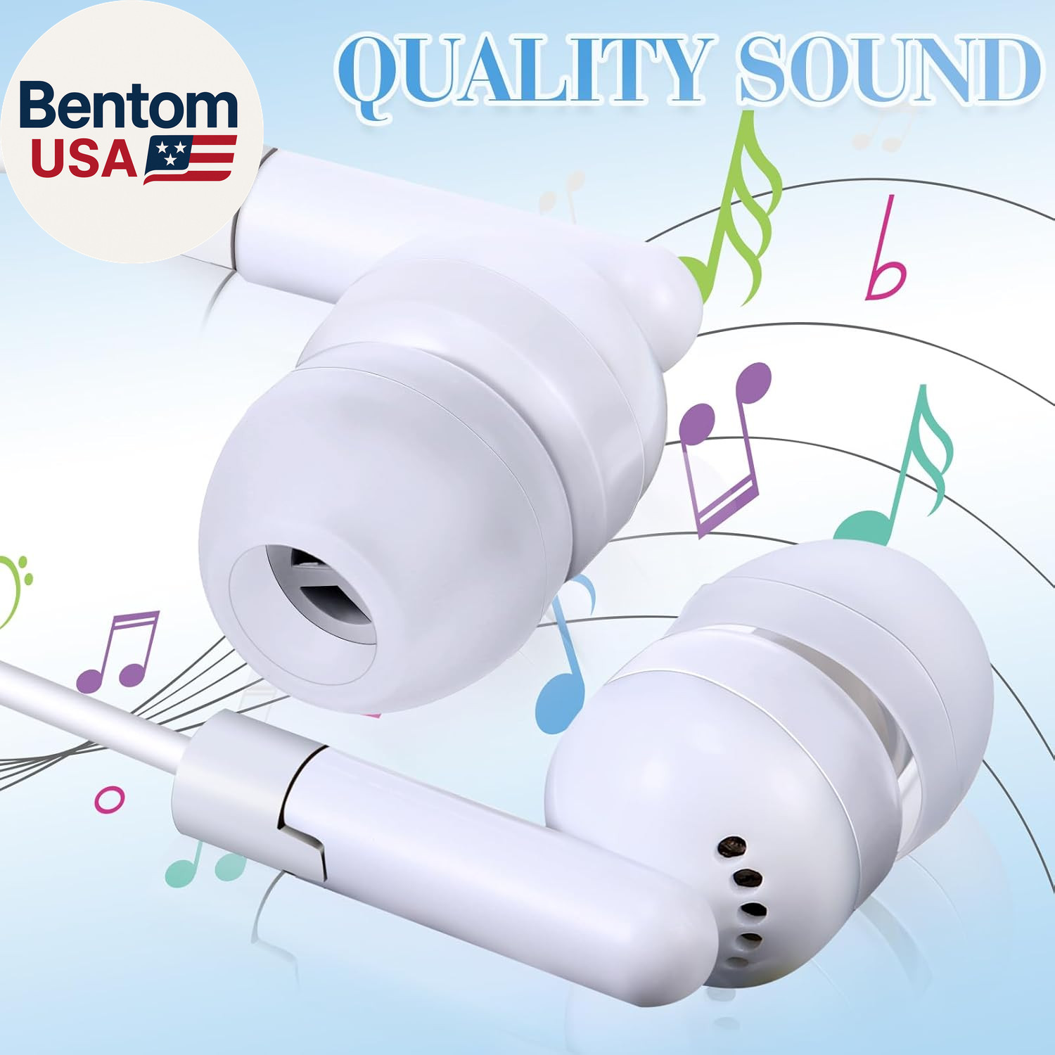 100 Pack Wired Earbuds Bulk for Classroom Ear Headphones Wired Basic Student Ear