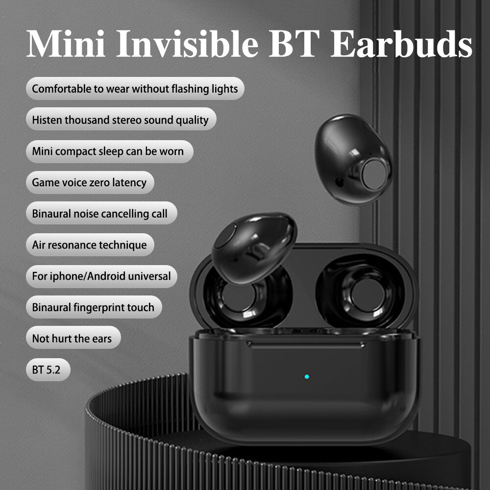 2025 Invisible Sleep Wireless Earbuds Bluetooth NEW Headset Waterproof Earphone