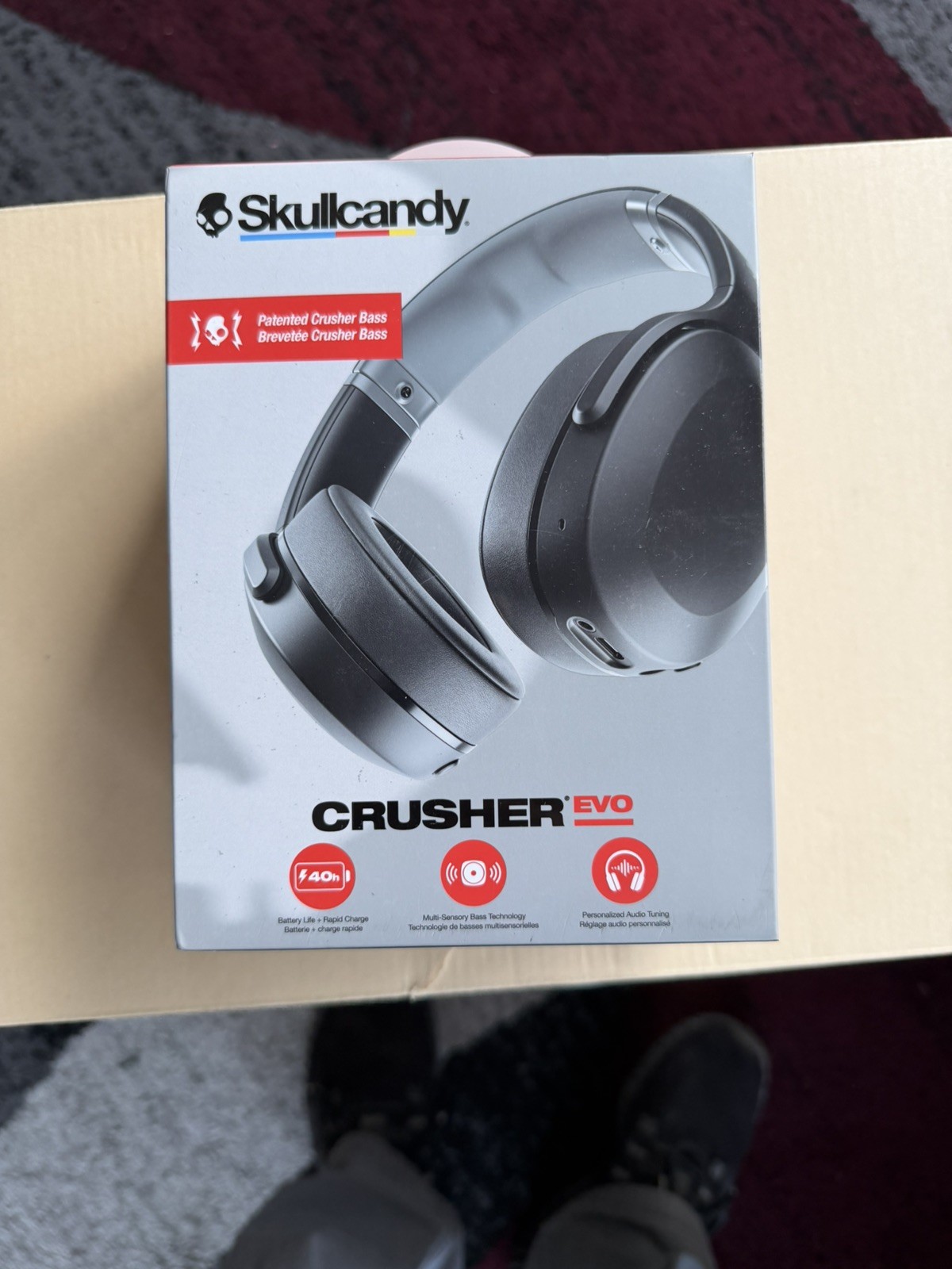Skullcandy Crusher Evo Wireless Bluetooth Over-Ear 40mm Built-In Mic Black
