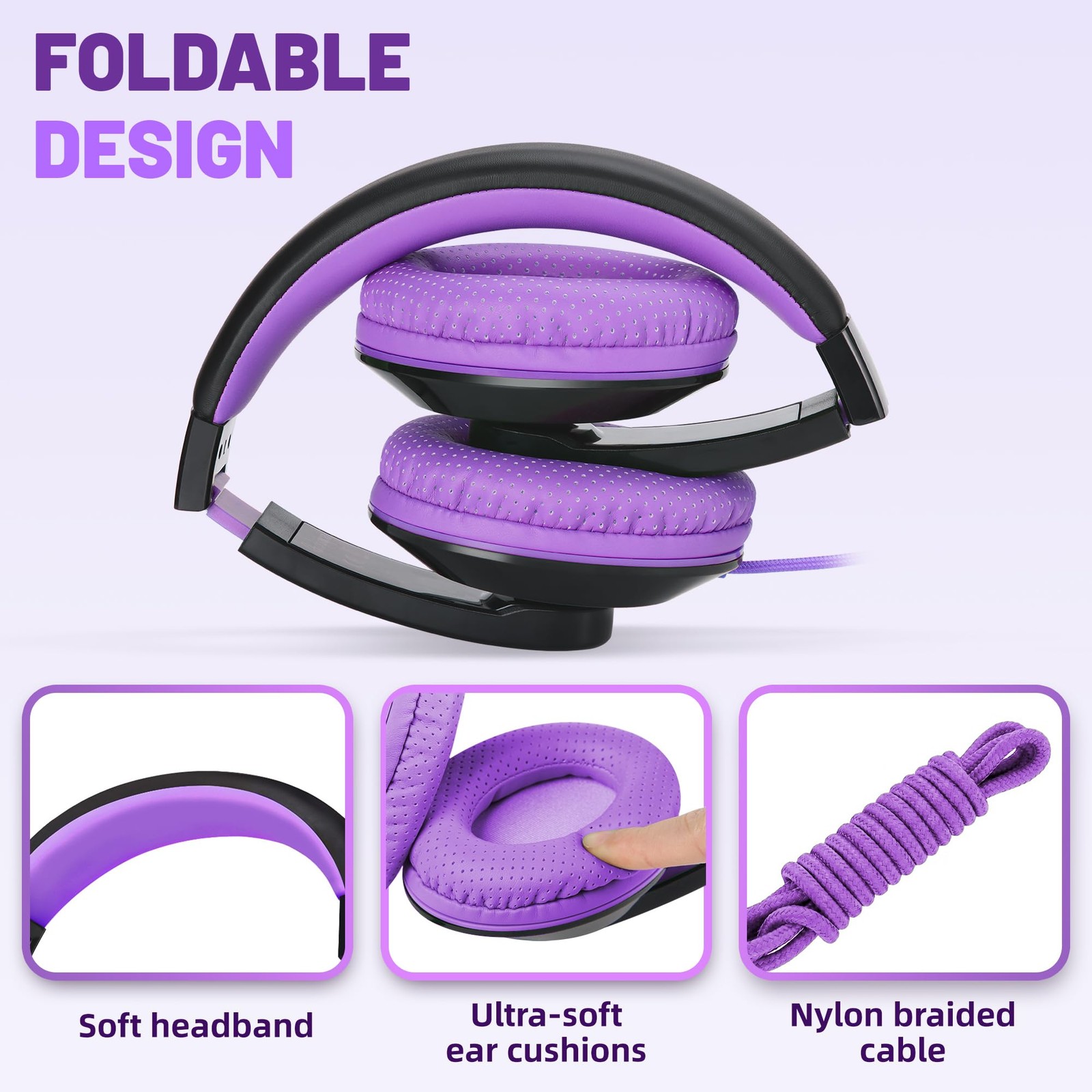 Comfort Headphones for , Lightweight Foldable Portable Childs Boys Girls Teen…